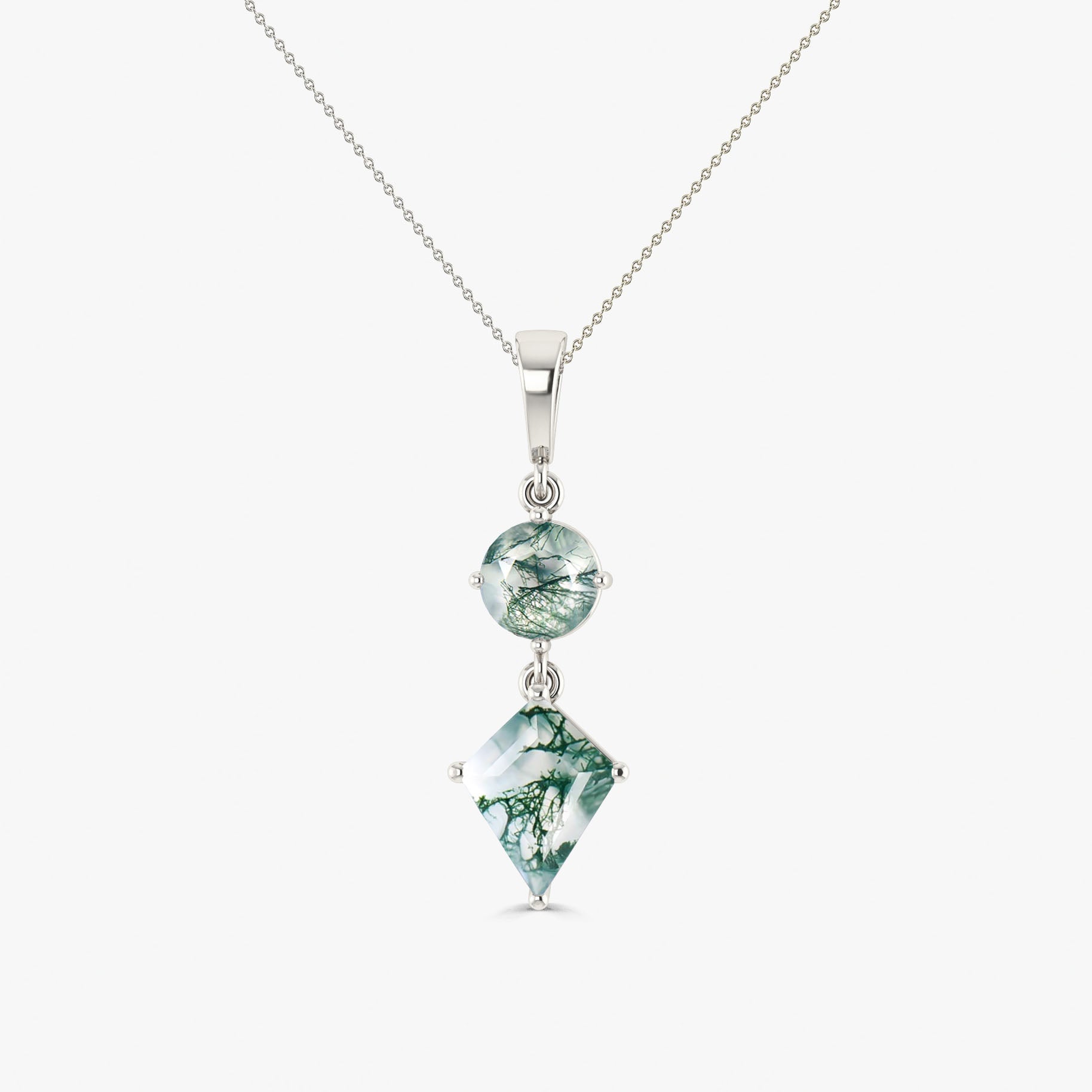 Exquisite Agate Kite-Shaped Pendant Necklace with Gold/Silver Chain - Perfect for Boho Jewelry, Gift Giving & Spiritual Healing