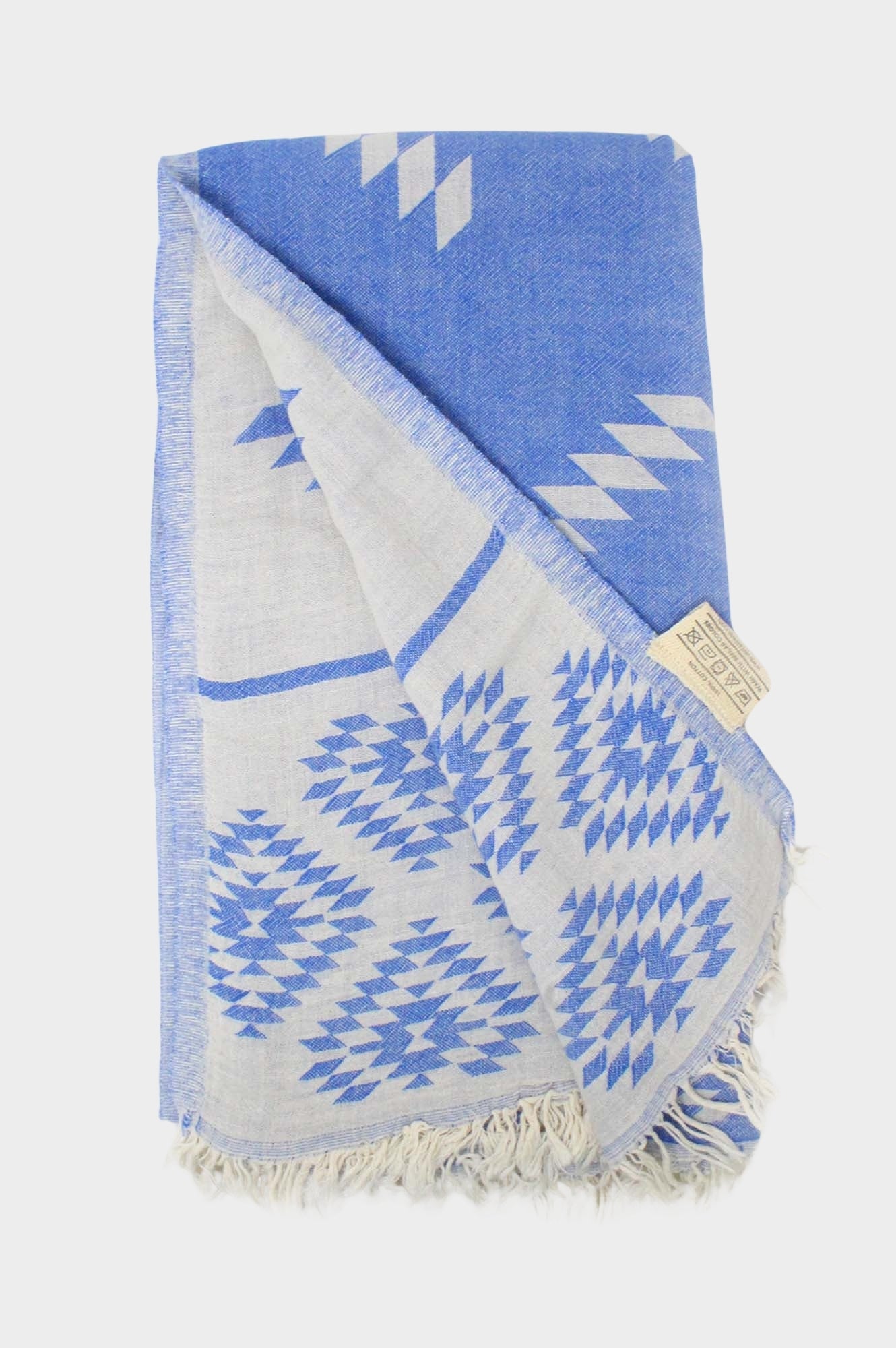 Premium Pestemal Greek Absorbent Towels - Soft & Quick-Drying Marina Blue Beach Towels for Travel, Yoga, and Poolside Use