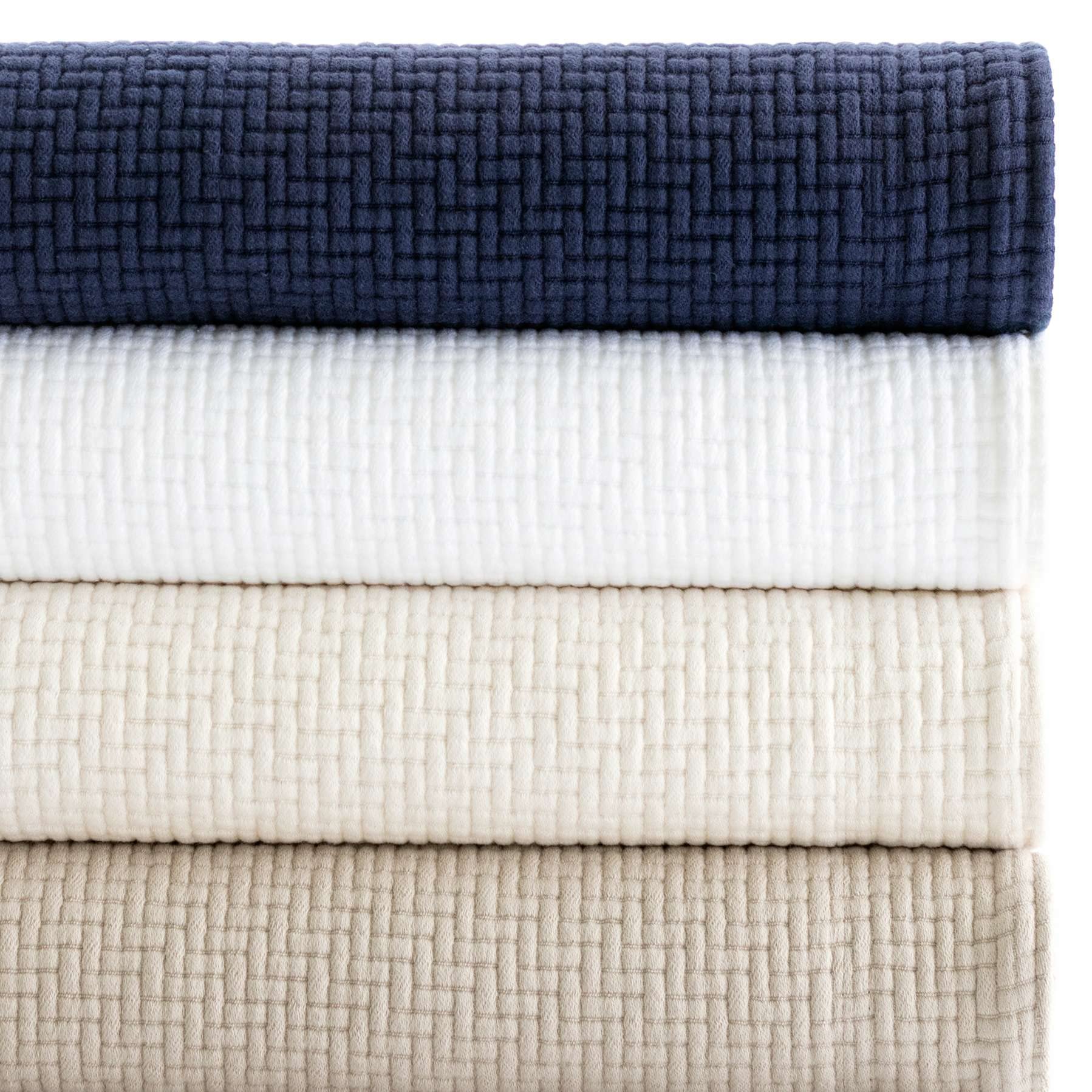Interlaken White Matelasse Coverlet - Queen Size Bedspread, Solid White Pattern, Luxury Bedding for Master Bedroom or Guest Room