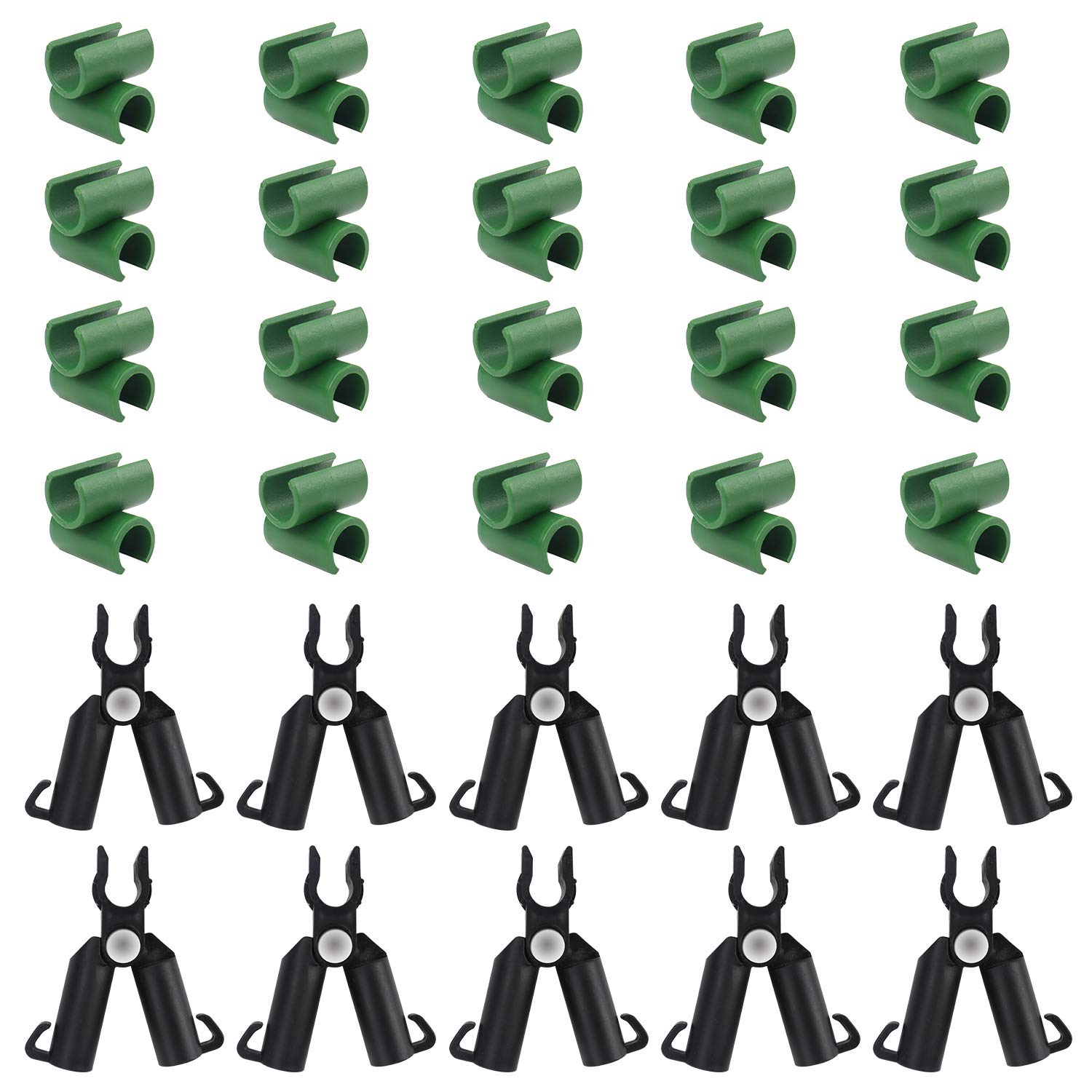 30PCS Adjustable Plant Trellis Connector Clips - A-Type & Cross-Buckle Metal Joints for Gardening Stakes, Steel Plant Supports - Perfect for Vine Training, Tomato Cages, and DIY Garden Structures