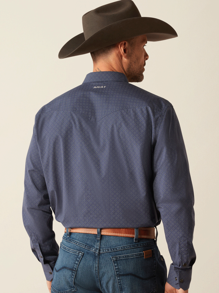 Ariat Men's Relentless Pursuit Classic Fit Shirt - Navy Blue Casual Button Down Shirt for Work, Outdoor & Everyday Wear