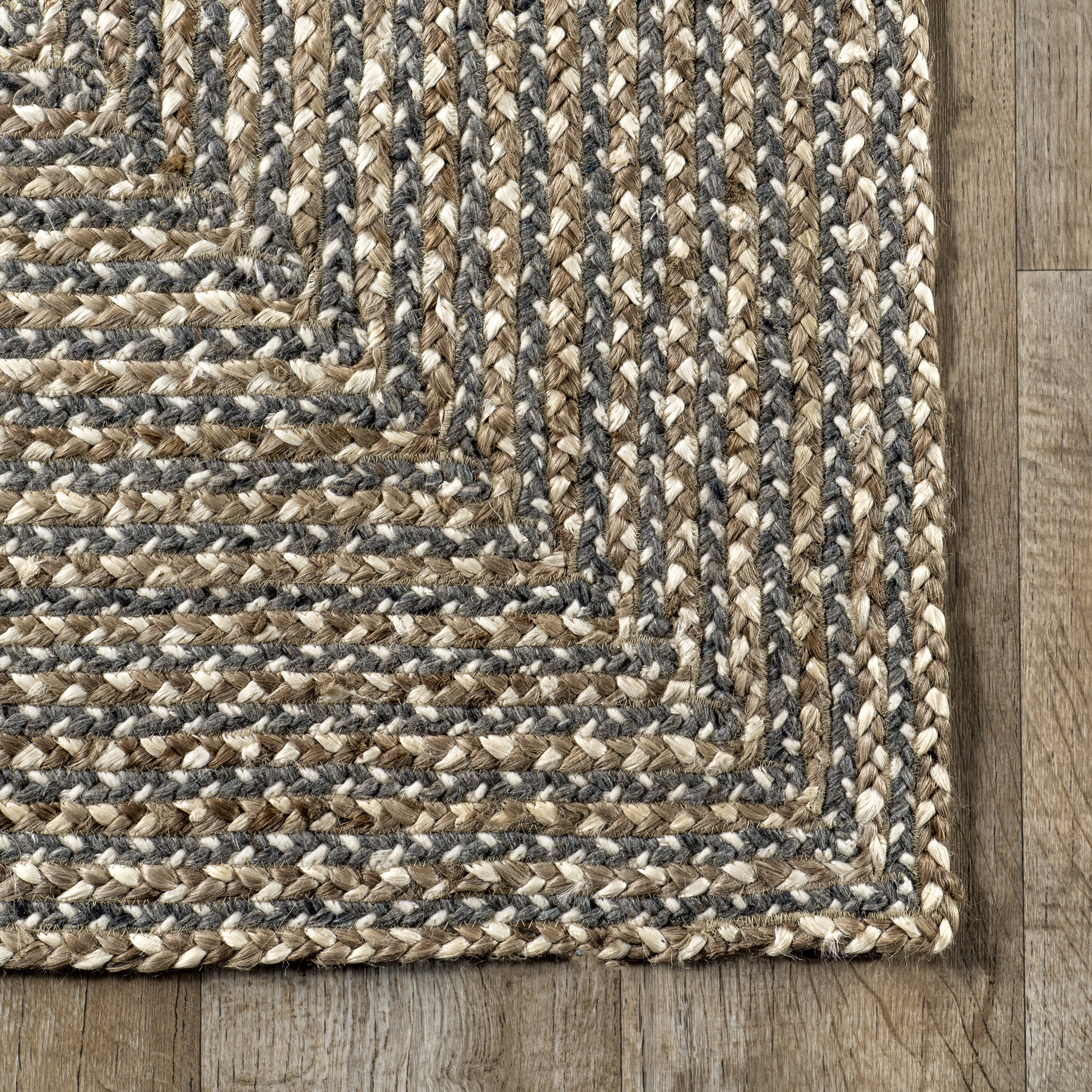 Braided Jute Rug - Natural Grey Handwoven Area Rug for Living Room, Bedroom, or Boho Home Decor | Eco-Friendly & Durable Floor Mat