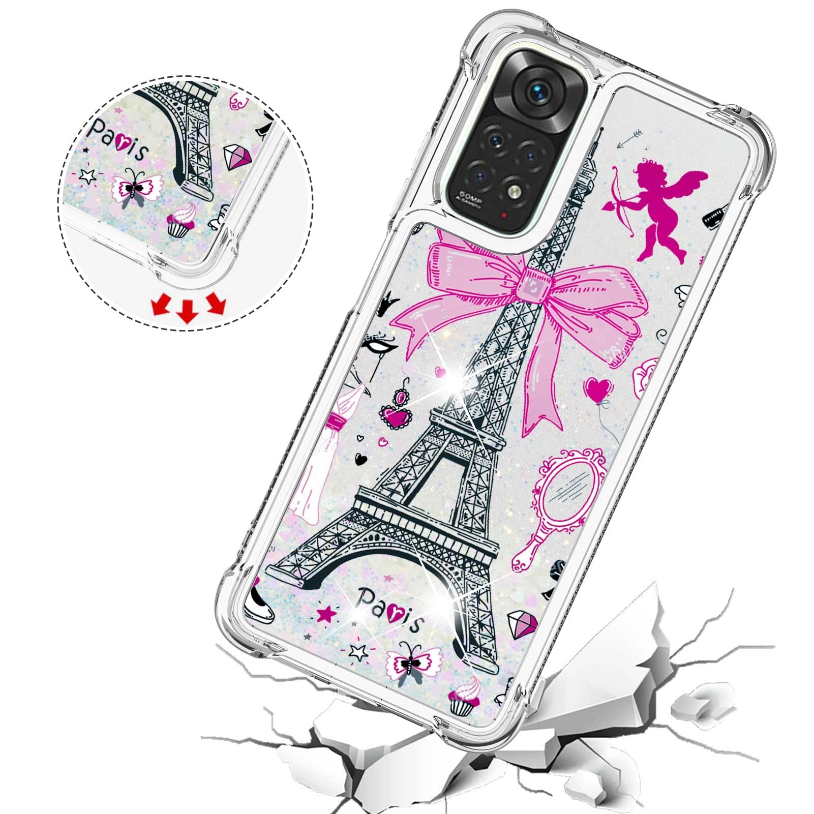 Sparkling Glitter Phone Case for Xiaomi Redmi Note 11S/11 4G - Quicksand Shiny Crystal Silicone Protective Cover | Cute & Stylish Design for Girls | Perfect for Daily Use, Parties & Gifts