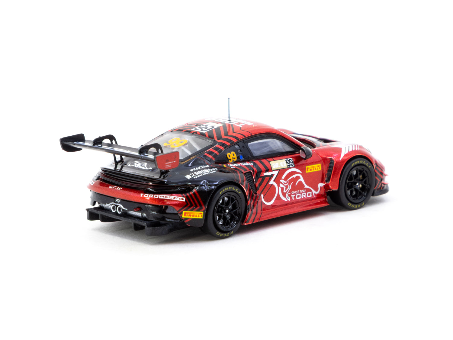 1/64 Scale Porsche 911 GT3 R Macau GT Cup Diecast Model Car - Tarmac Works x iXO Models FIA GT World Cup 2023 #99 Special Edition - Perfect for Collectors, Racing Fans & Display Cases