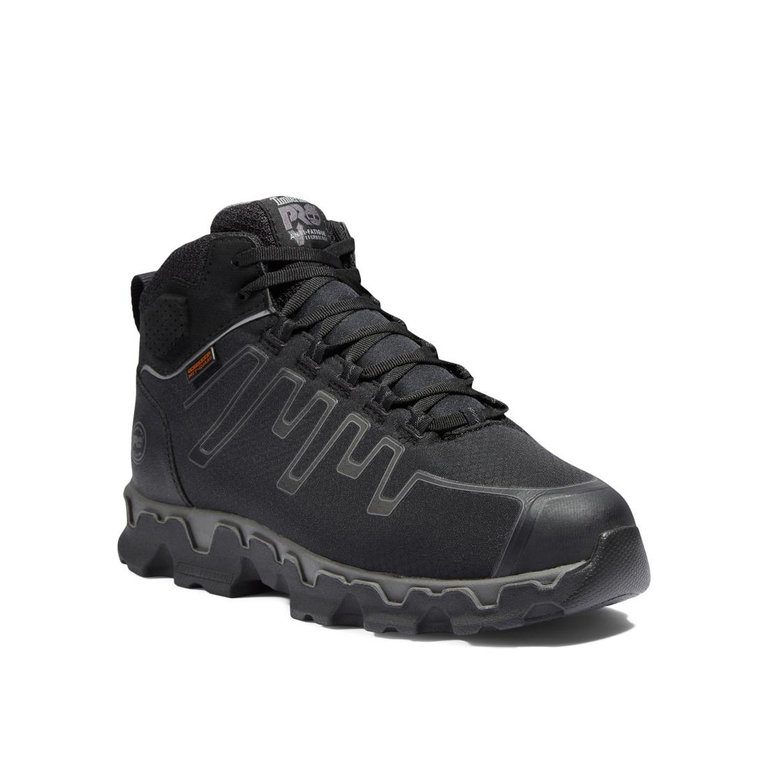 Powertrain Sport Alloy Toe Safety Work Boots for Men - Black Steel Toe Shoes for Construction, Warehouse & Outdoor Work