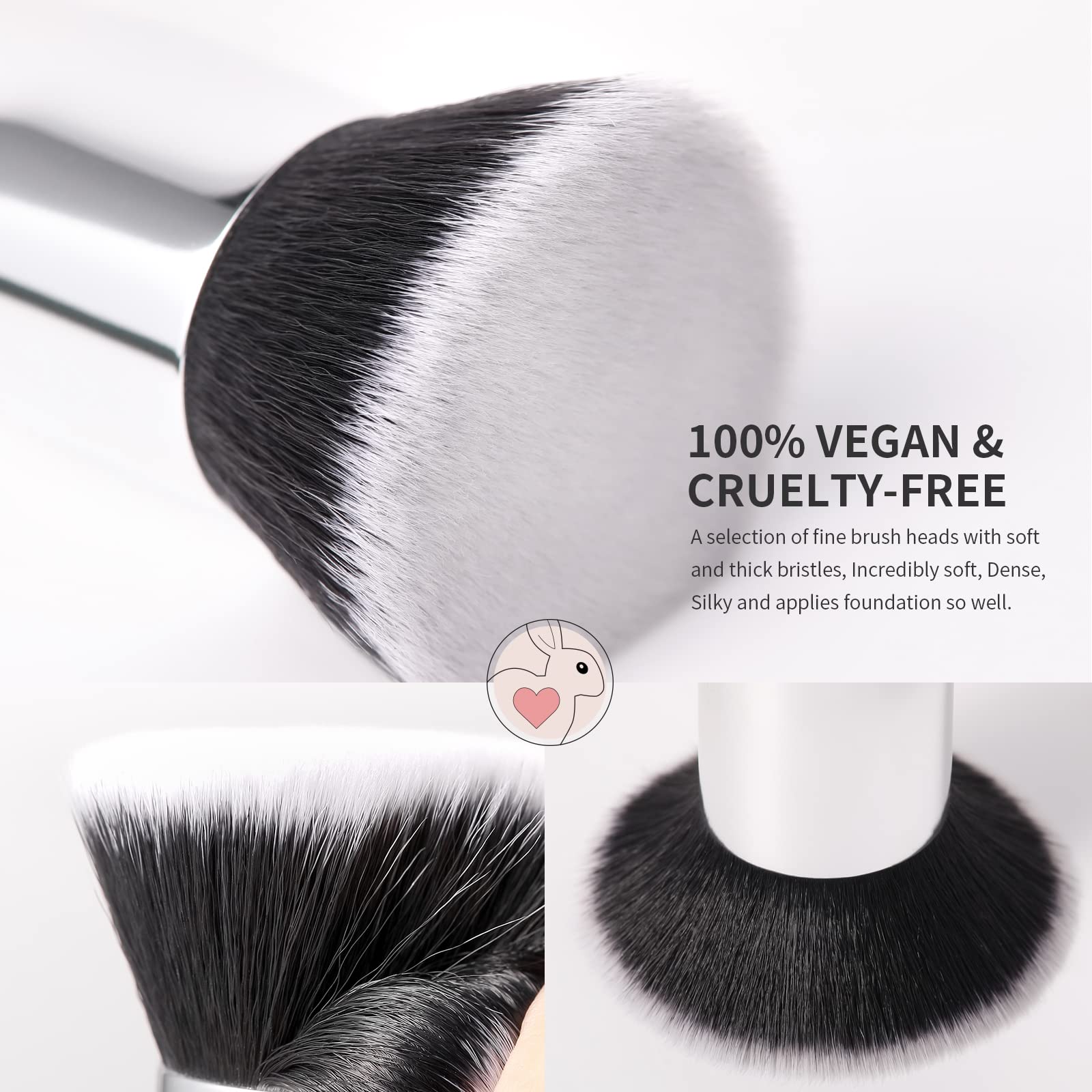 DUcare Makeup Sponges & Foundation Brush Set - Premium Blending Sponge for Liquid, BB Cream & Mineral Powder - Soft Makeup Puff for Flawless Stippling & Buffing - Perfect for Daily Makeup, Professional Use & Travel