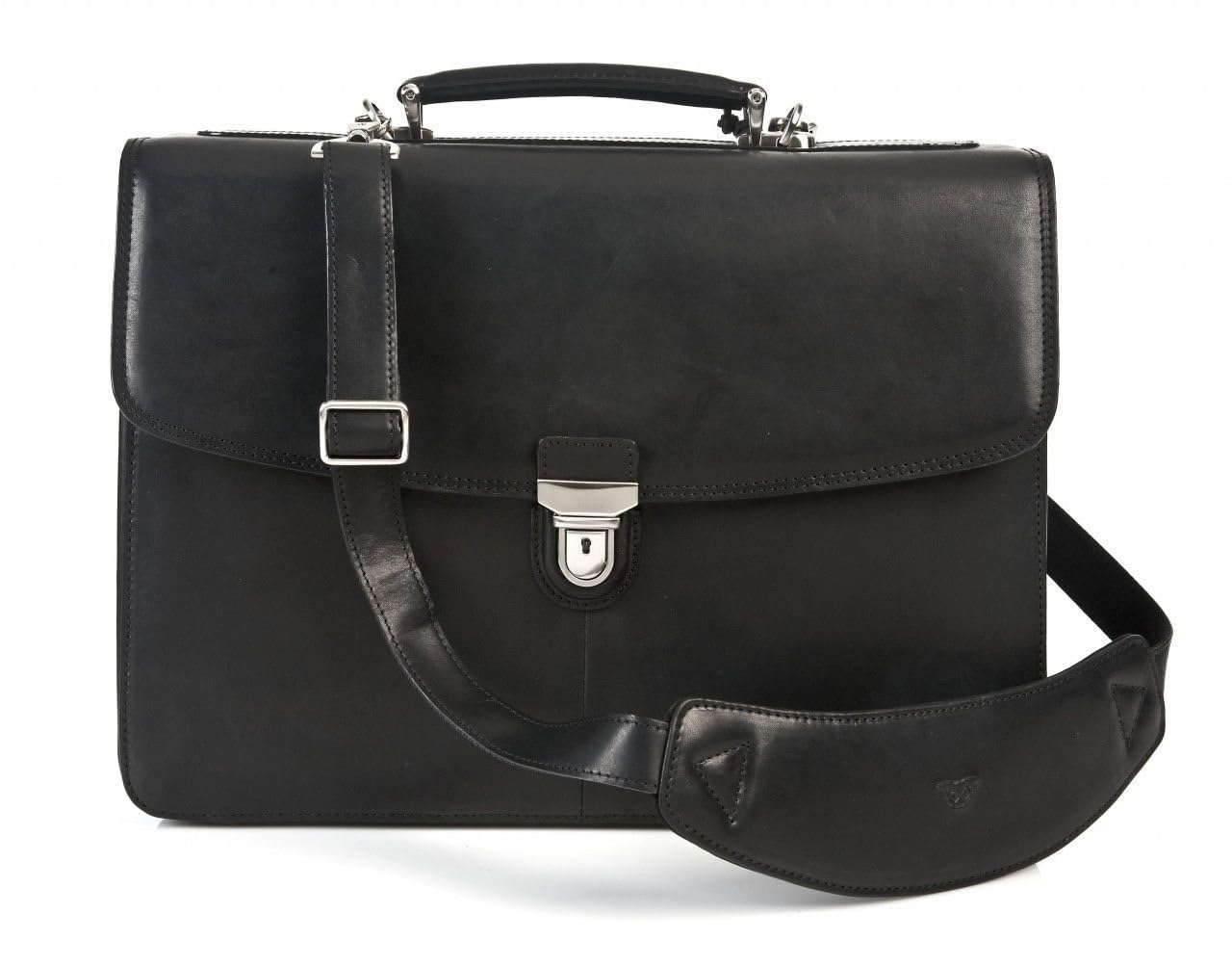 Tony Perotti Men's Italian Cow Leather Bella Russo Double Compartment Laptop Briefcase - Professional Business Bag for Office, Travel & Work Commute