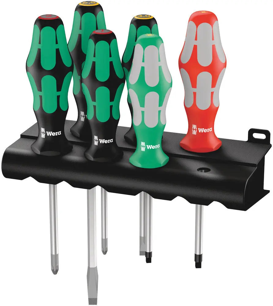 WERA 347778 6-Piece KRAFTFORM Screwdriver Set Series 300 - Professional Tool Kit for Home Repair, DIY Projects & Automotive Maintenance