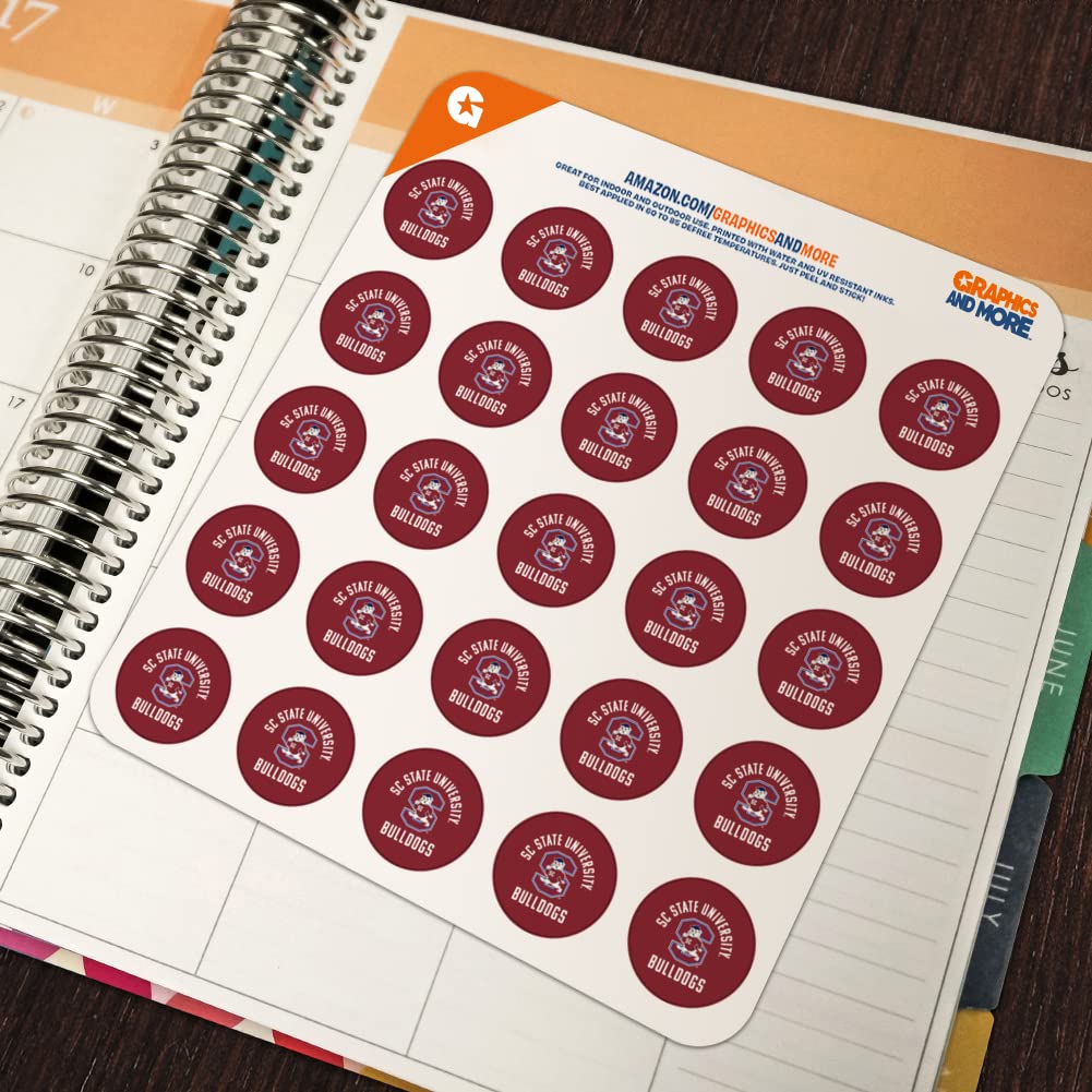 South Carolina State Bulldogs 1 Inch Planner Stickers - Clear Scrapbooking Decals for Calendars, Journals & DIY Crafts - Perfect for School Planners, Bullet Journals & Memory Scrapbooks