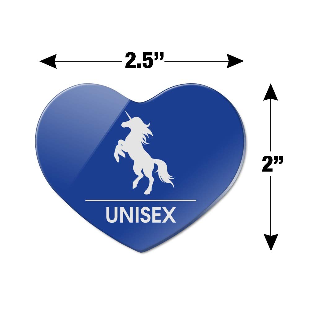 Unicorn Unisex Restroom Sign - Heart-Shaped Acrylic Refrigerator Magnet for Bathroom, Kitchen & Office Decor - Perfect for Home, Workplace and Gift Giving