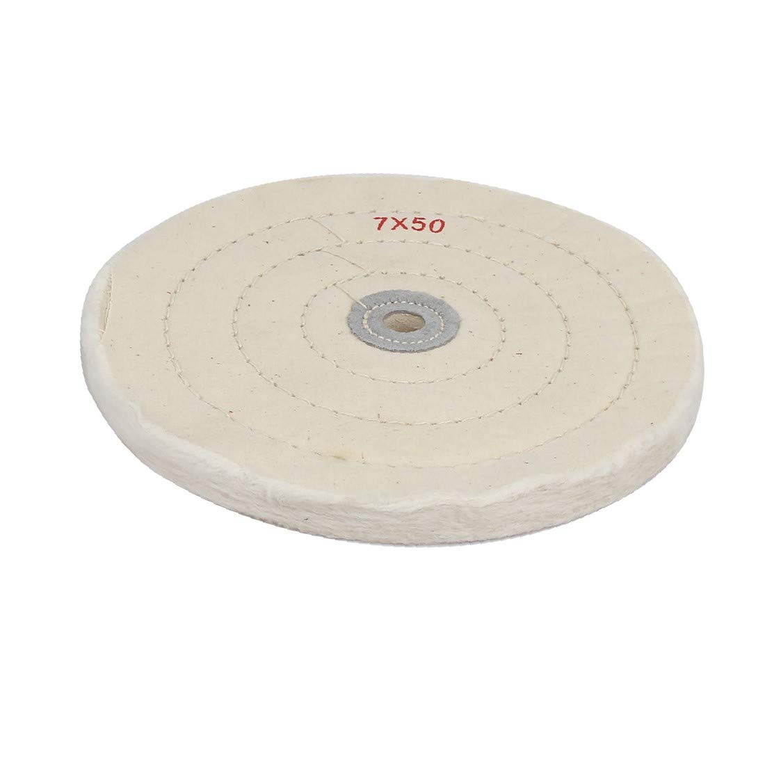 X-DREE 7-Inch 50-Ply Round White Polishing Buffing Wheel for Grinder - Professional Metal & Wood Finishing Tool - Perfect for Jewelry Making, Automotive Detailing & DIY Projects