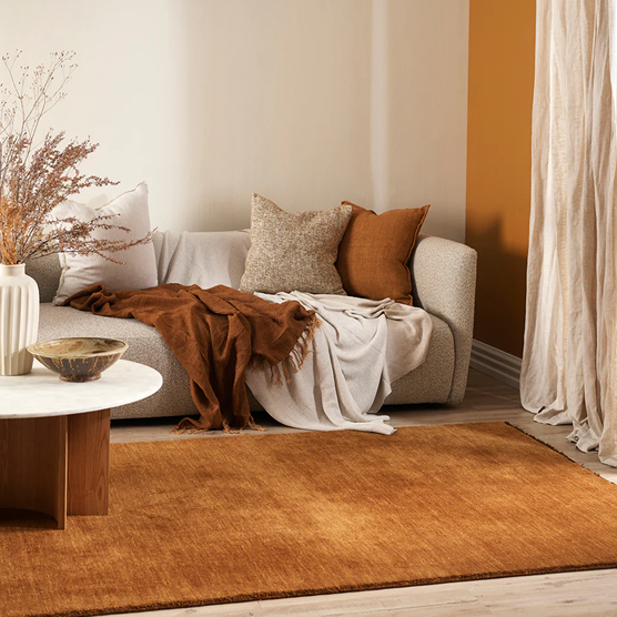 Baya Sandringham Floor Rug - 200cm x 300cm (6.6ft x 9.8ft) Pecan Brown - Soft & Durable Area Rug for Living Room, Bedroom, Dining Room - Non-Slip & Easy to Clean