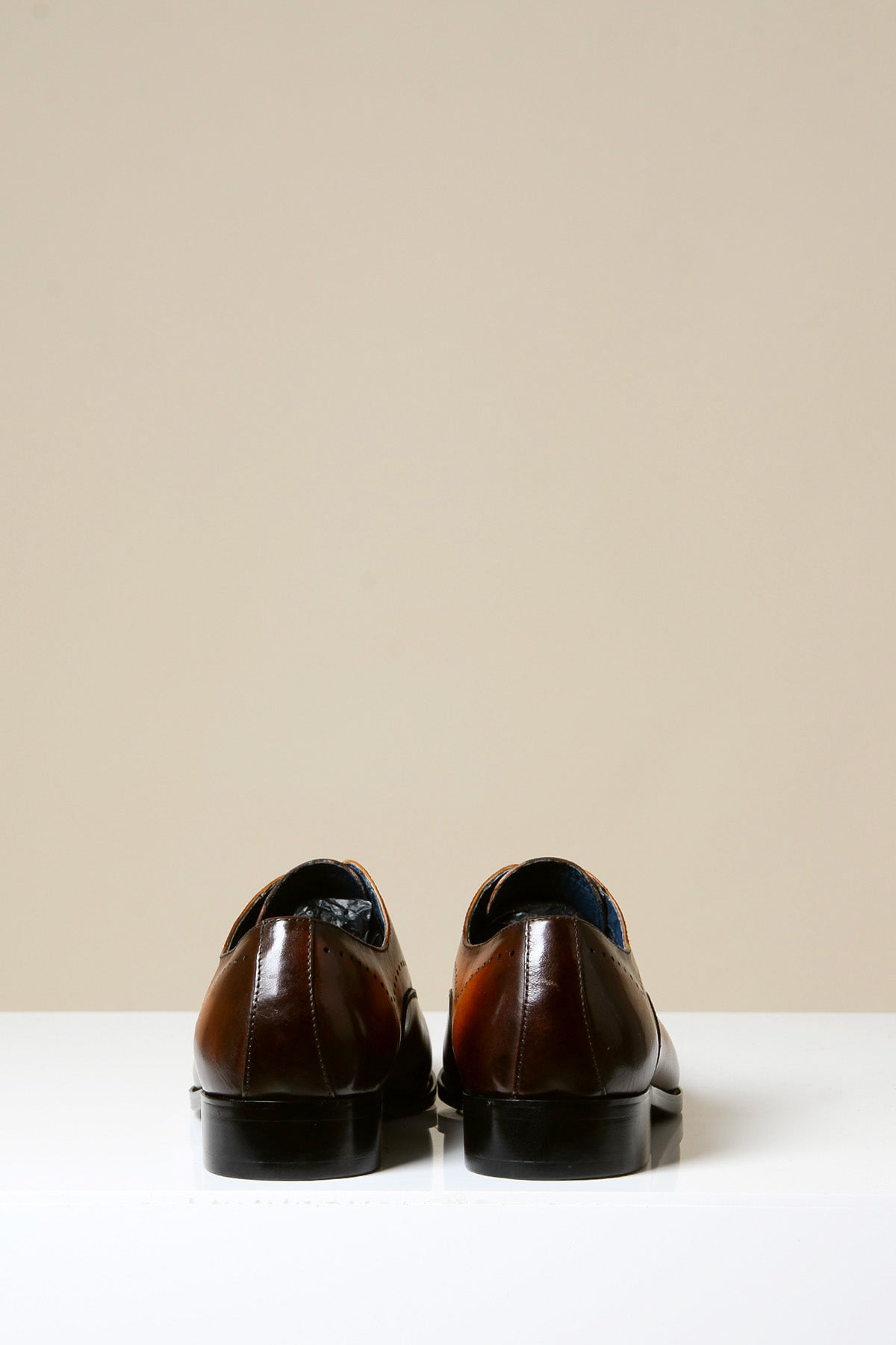 JAKE Men's Tan Leather Oxford Shoes with Contrast Stitching - Stylish & Comfortable for Business, Casual, and Formal Occasions