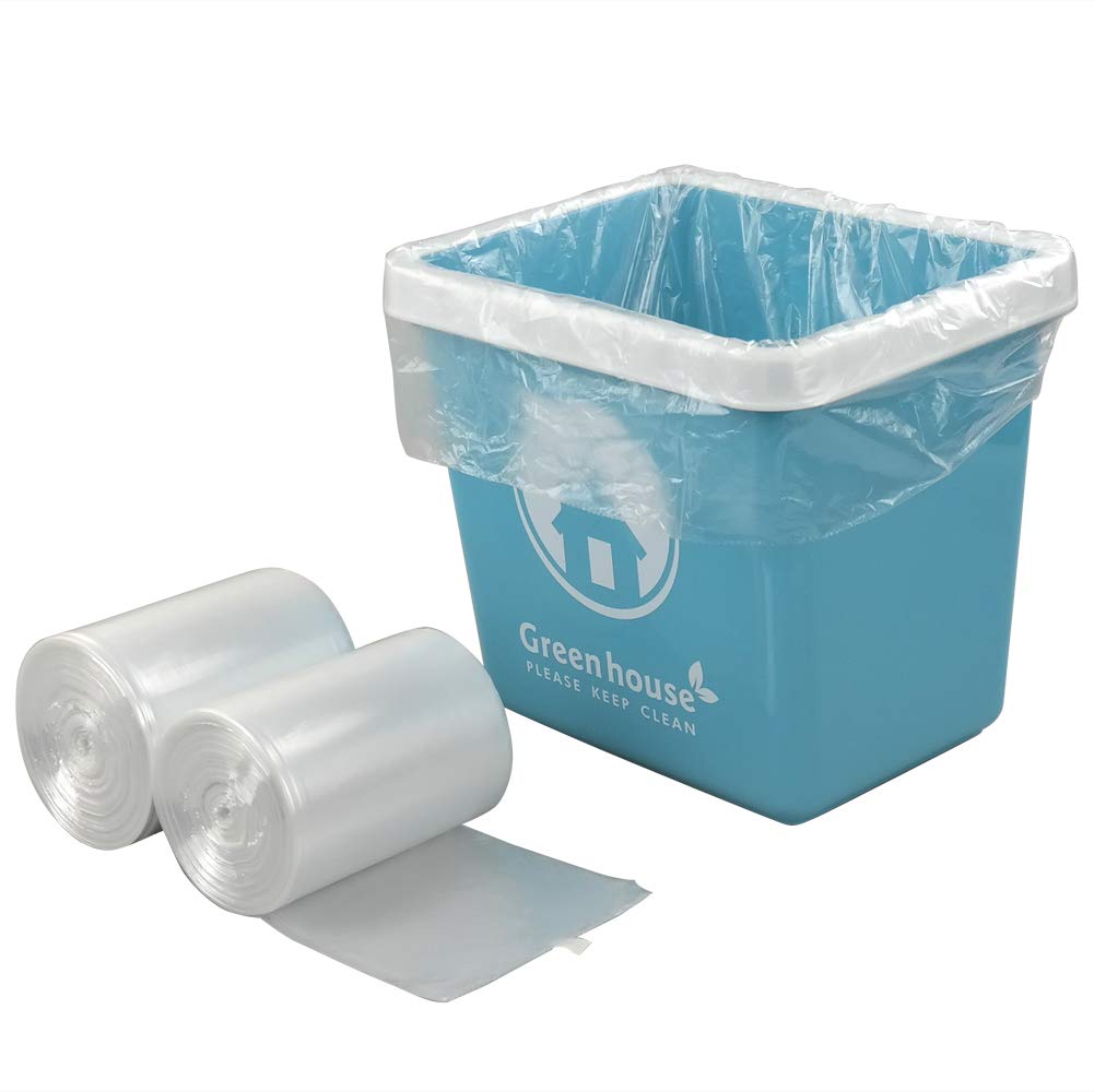 220 Counts Small Trash Bags, 3 Gallon Clear Garbage Bags - 2 Rolls for Bathroom, Office, Kitchen Waste Disposal & Small Trash Cans