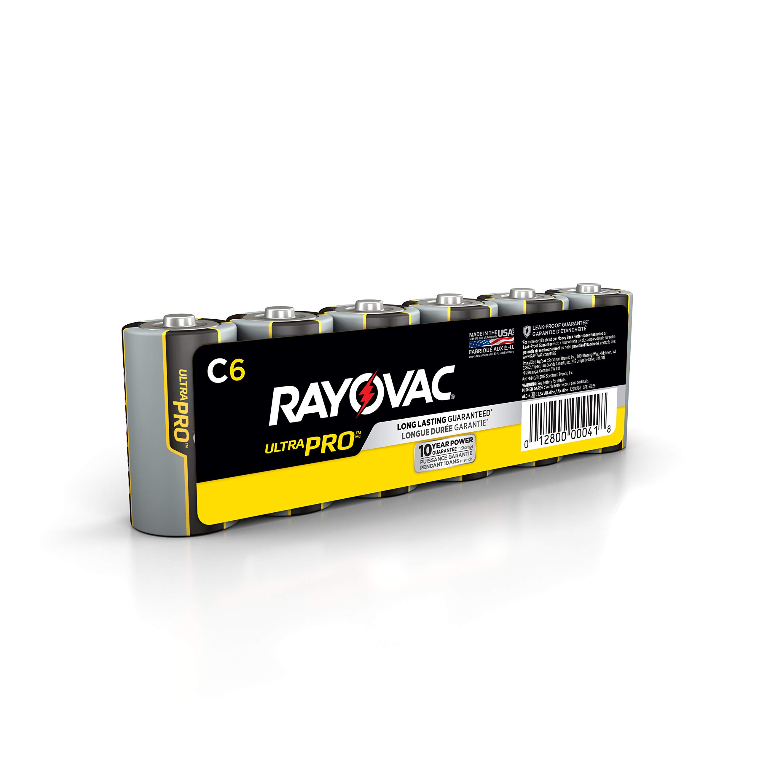 Rayovac C Batteries Alkaline - 6 Pack Ultra Pro C Cell Batteries for Flashlights, Toys, and Electronic Devices | Long-Lasting Power Supply