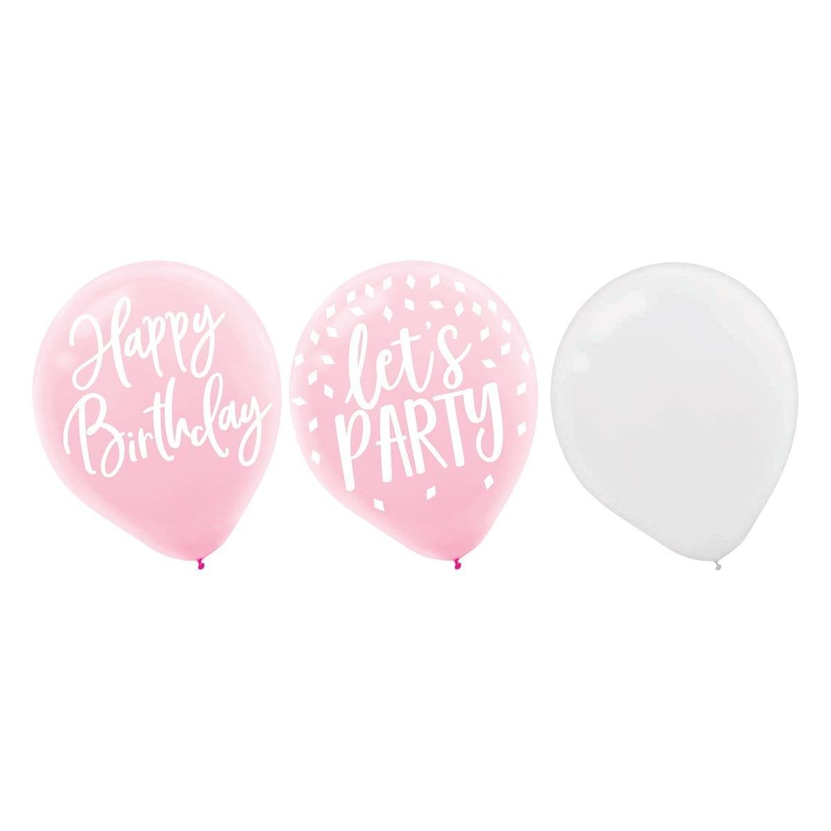 15-Pack Blush Pink Latex Balloons for Birthday Parties, Baby Showers & Wedding Decorations