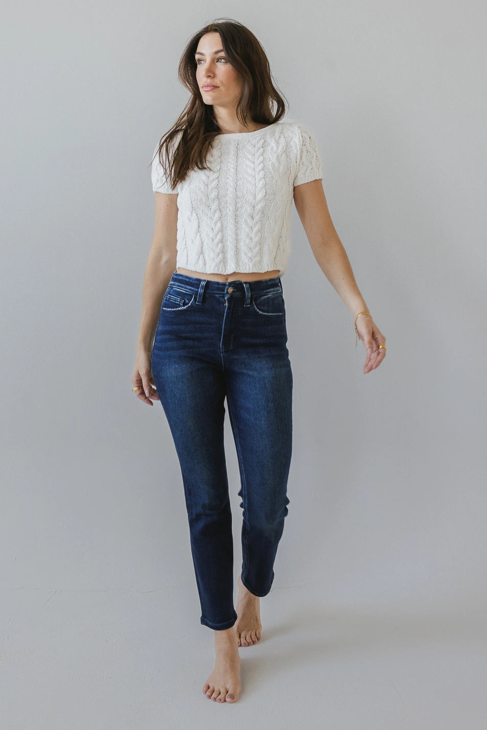 Maria Slim Straight Leg Jeans for Women - High Waist Stretch Denim Pants - Comfortable & Flattering Fit - Perfect for Casual Wear, Office & Date Night