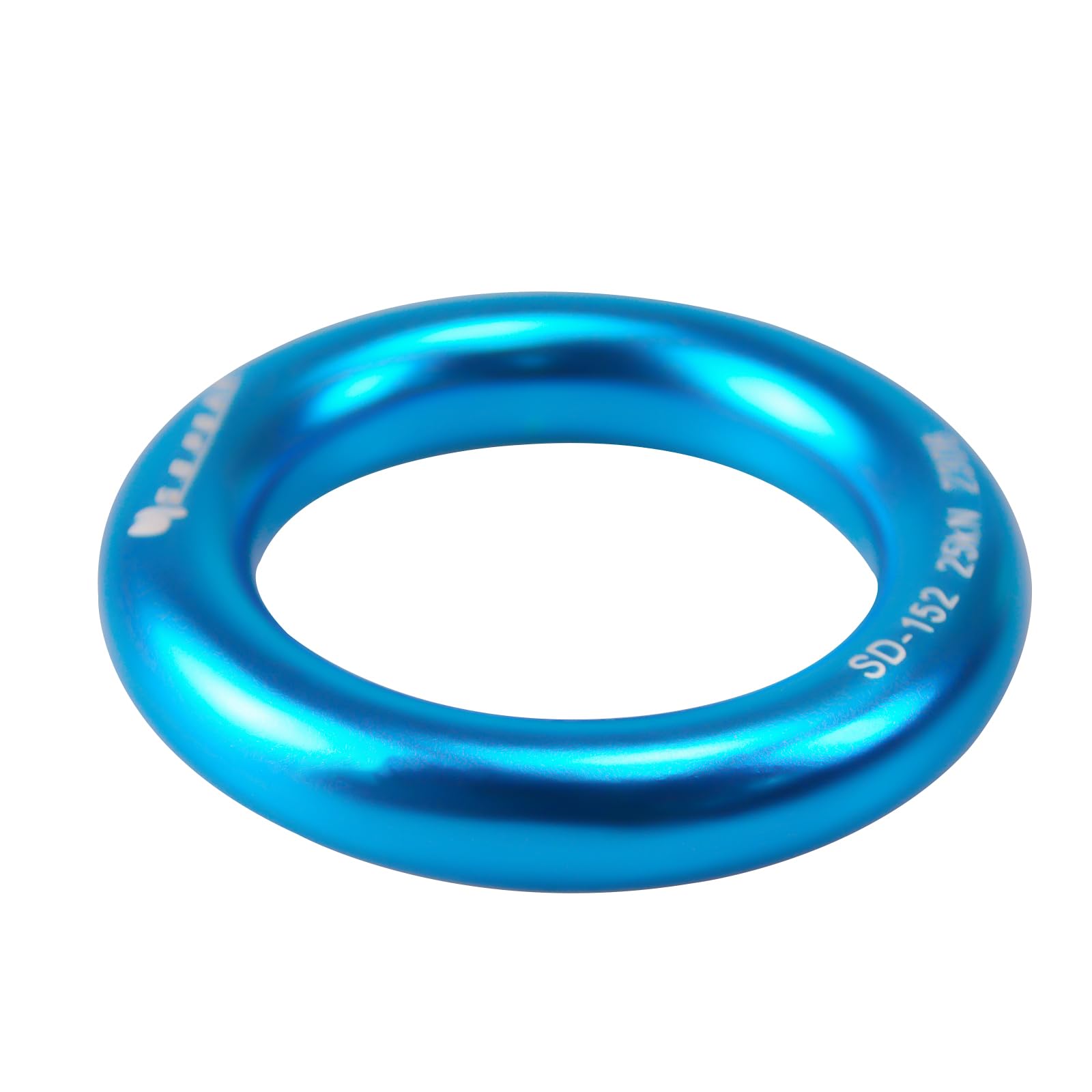 25kN Aluminum Rappel Ring - Heavy Duty Rock Climbing O-Ring for Arborist Work & Rescue Operations - Gold & Blue Anodized - Perfect for Belaying, Rigging & Outdoor Adventure Gear