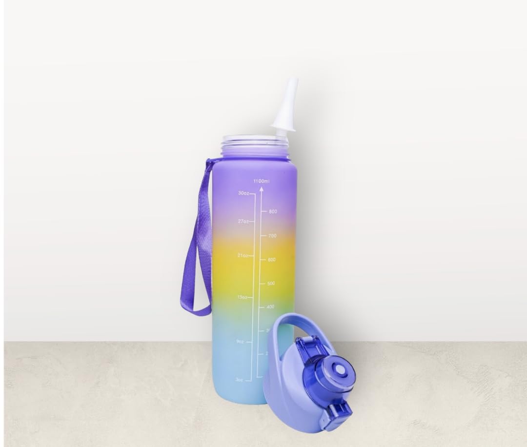 RP_MB_Multi_001 Motivational Water Bottle - 32oz Leakproof Sports Bottle with Inspirational Quotes - Perfect for Gym, College, School, Travel & Outdoor Activities