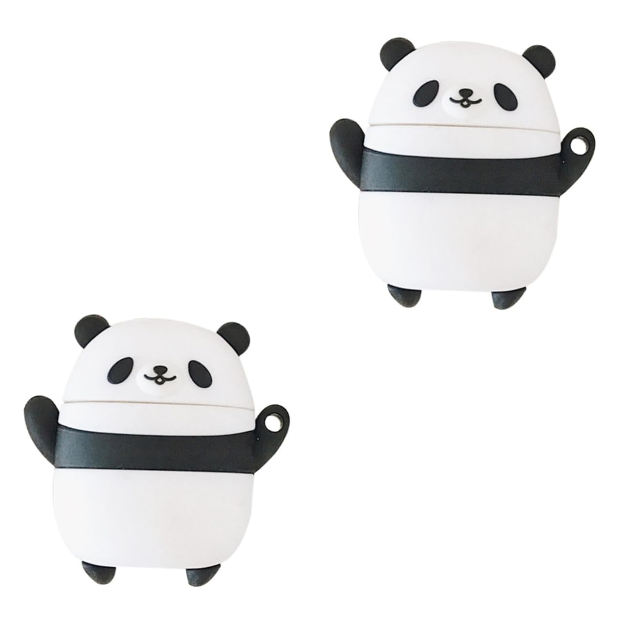 HOMSFOU 2 Pack Panda-Shaped Silicone Earphone Protective Case - Durable Headset Storage Pouch for AirPods, Earbuds | Perfect for Travel, Gym & Daily Use