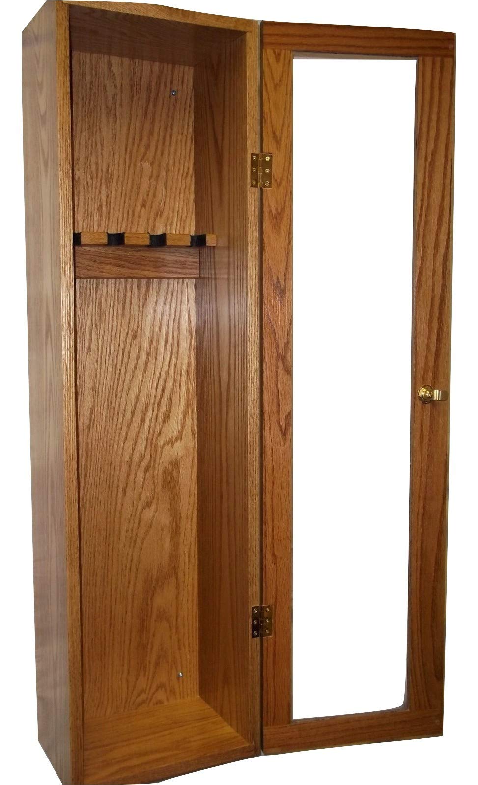 Premium Red Oak Gun Cabinet - Secure Storage for 4 Rifles | Perfect for Home, Office & Hunting Lodge Gun Safety