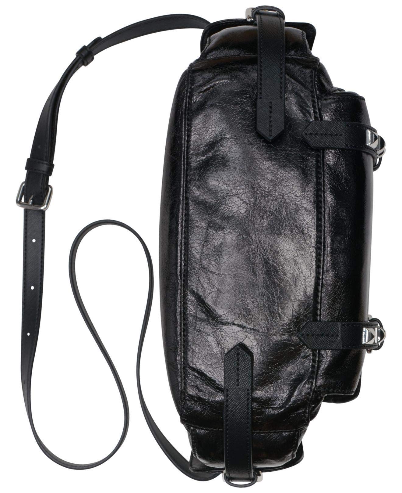DKNY Naomi Messenger Crossbody Bag for Women - Stylish Black Leather Shoulder Bag, Perfect for Work, Travel & Everyday Use