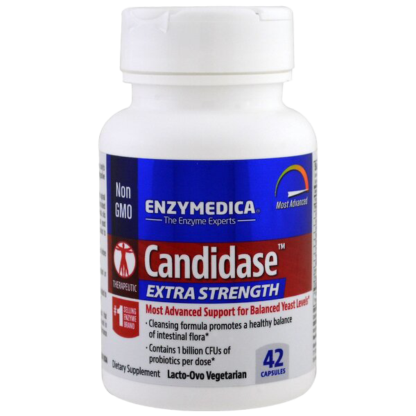 Enzymedica Candidase Extra Strength Digestive Enzyme Supplement - 42 Capsules for Gut Health & Candida Support | Supports Digestion & Immune System