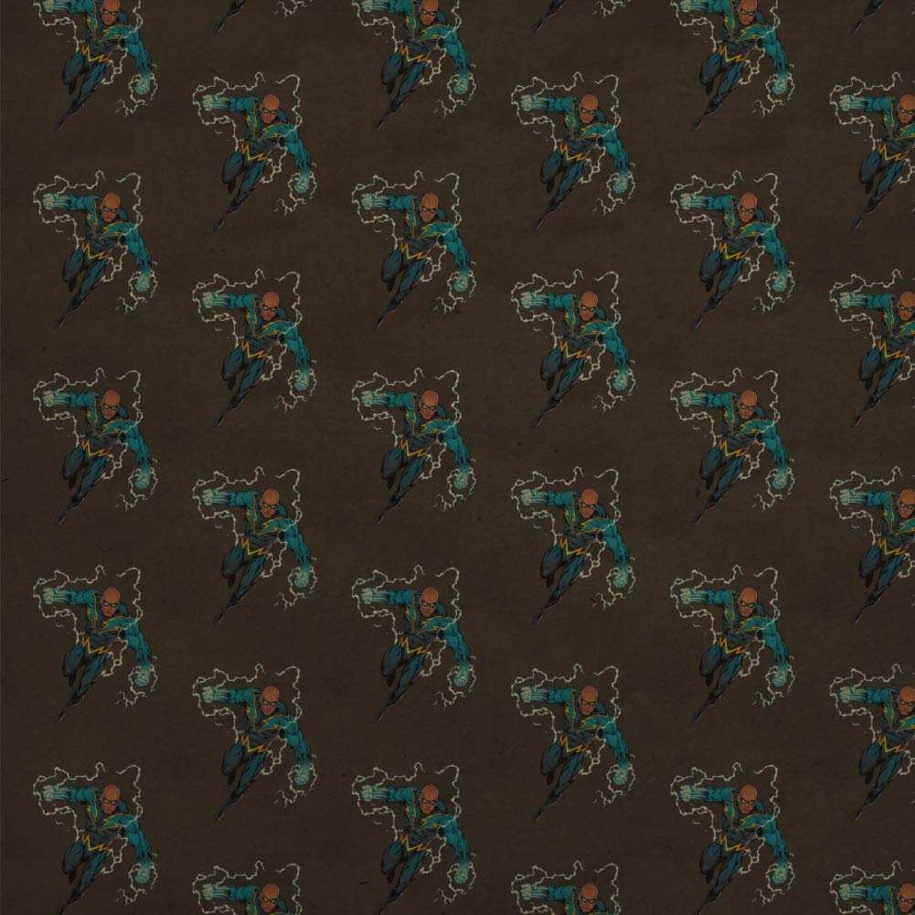 Justice League Black Lightning Character Premium Kraft Roll Gift Wrap Wrapping Paper - Eco-Friendly Superhero Themed Gift Wrapping for Birthdays, Holidays & Comic Conventions