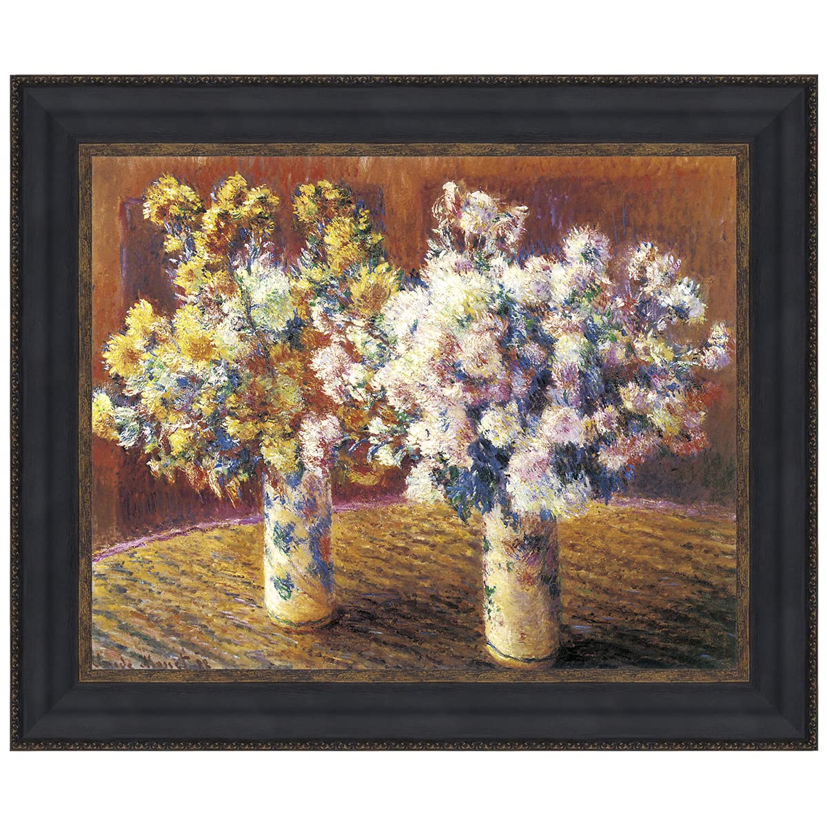 Design Toscano Two Vases of Chrysanthemums 1888 Canvas Replica Painting - Large Wall Art Decor for Living Room, Bedroom & Office