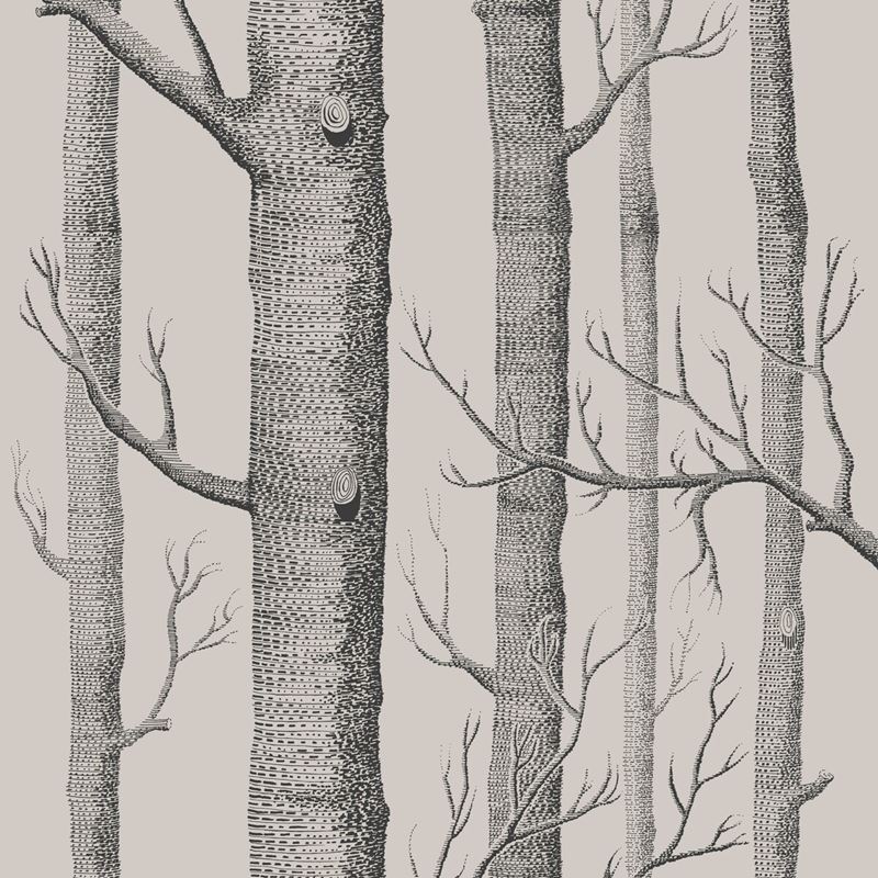 Cole and Son Woods Wallpaper - Linen/Charcoal Design - Premium Peel & Stick Wallpaper for Living Room, Bedroom, or Office Decor