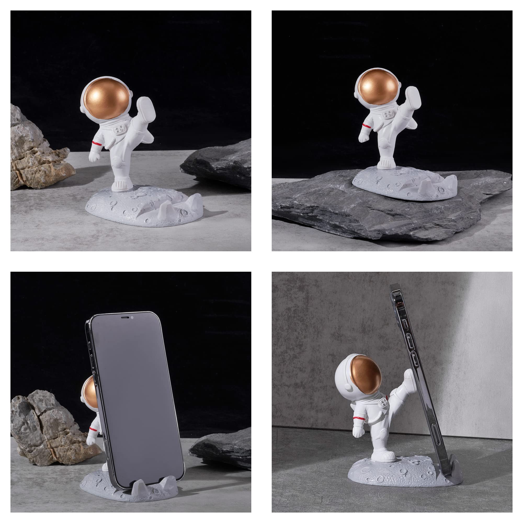 Creative Astronaut Cell Phone Stand - Spaceman Phone Holder for Desk, Unique Desktop Ornaments with Kicking Leg Design | Perfect for Office, Home Decor & Gift Ideas