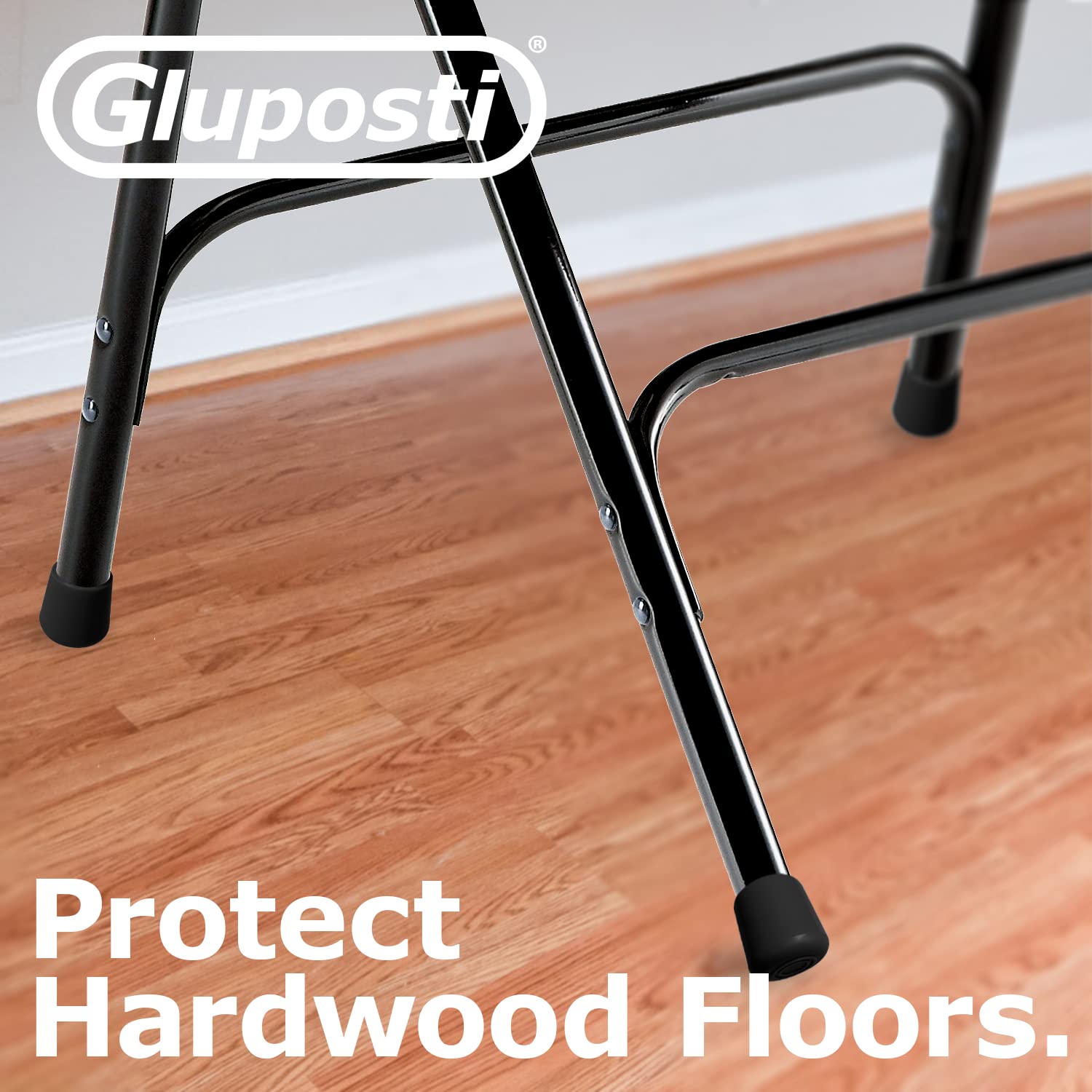 4 Pack 7/8 Inch Rubber Chair Leg Caps - Non-Slip Floor Protectors for Hardwood Floors, Table & Folding Chairs - Black Gripper Pads for Furniture Protection & Noise Reduction (Ideal for Home, Office & Restaurant Use)