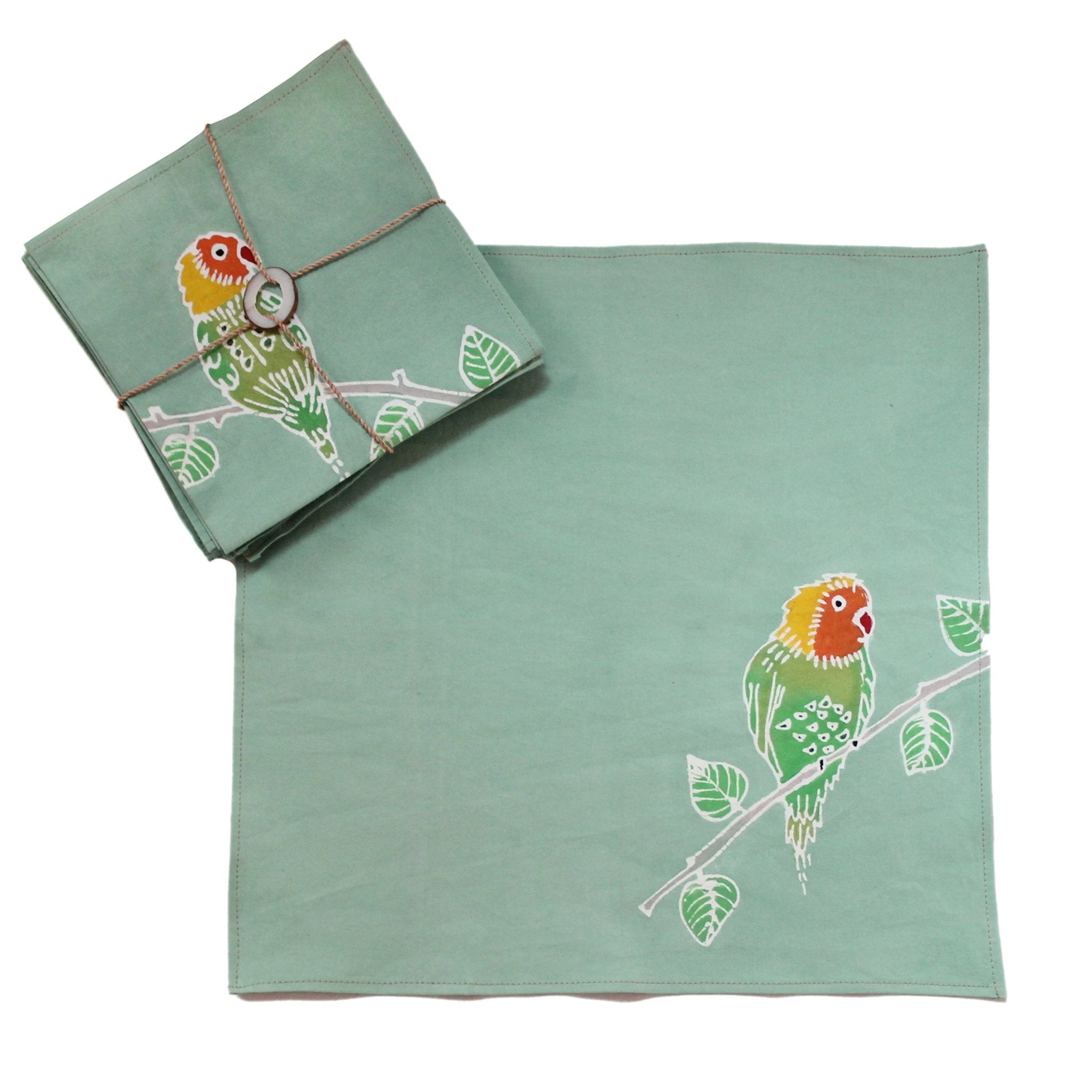 Papiko Lovebird Napkin Set - 12-Pack Decorative Paper Napkins for Wedding, Bridal Shower & Party Decor - Floral Bird Design for Elegant Table Settings