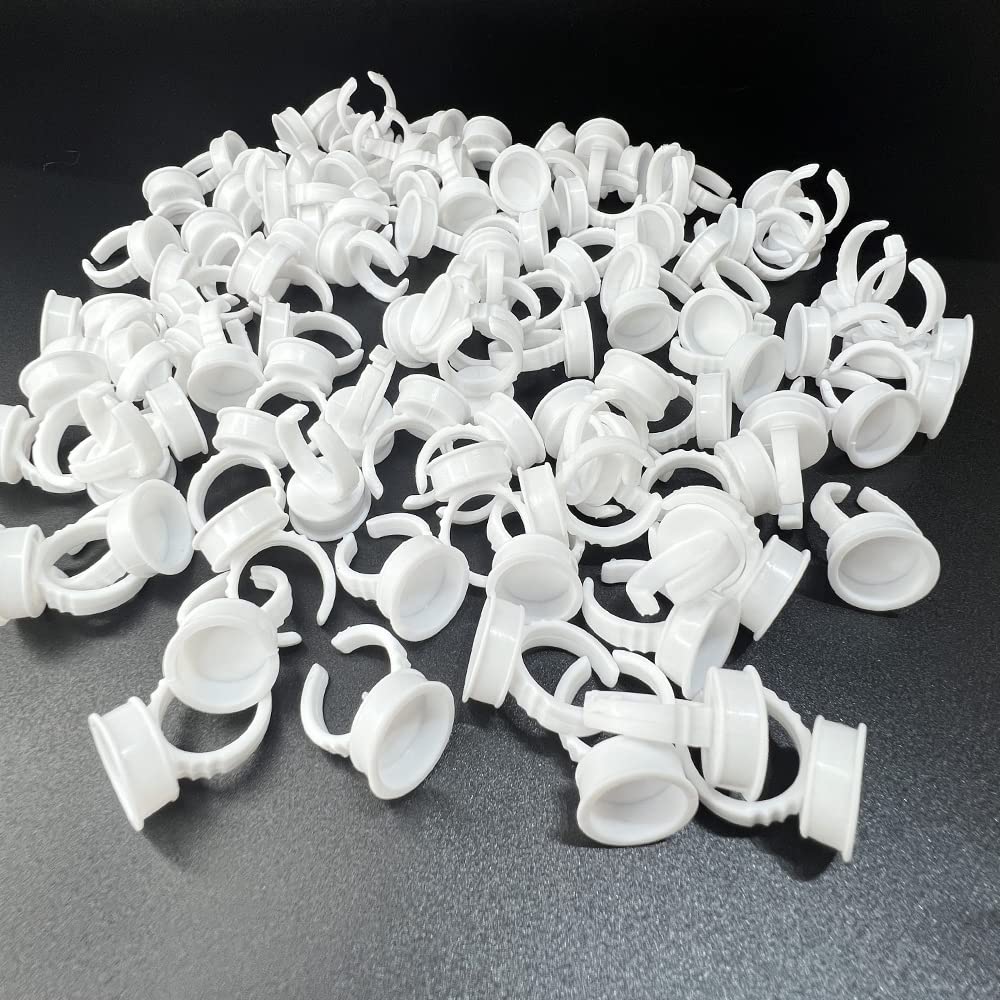 100PCS Disposable Tattoo Ink Caps - Large Size Tattoo Rings Cups for Microblading, Semi-Permanent Makeup & Pigment Glue Holder | Perfect for Tattoo Artists & Beauty Professionals | Use in Salons, Studios & Home Tattoo Kits