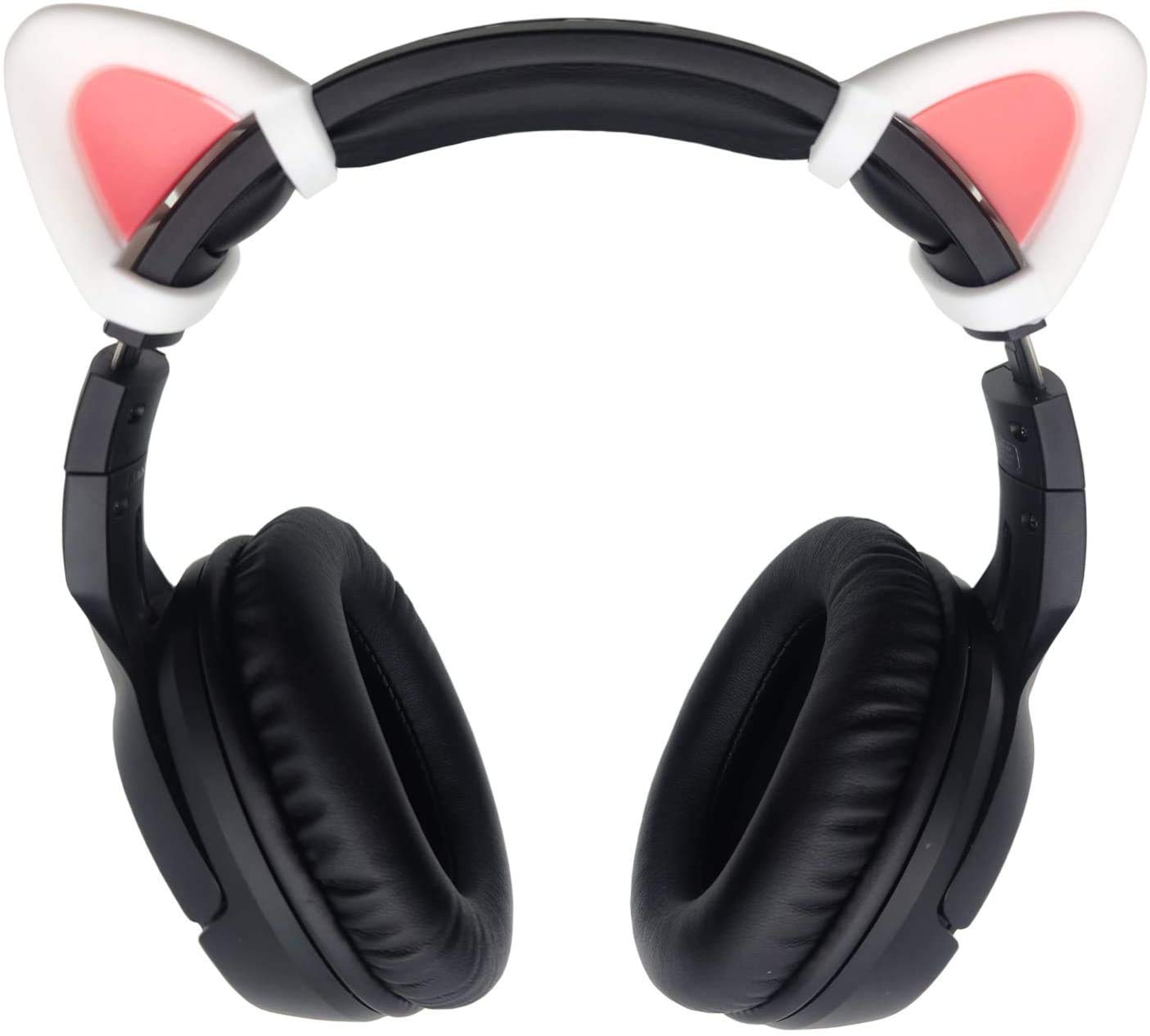 Cute Pink Cat Ears Headphone Accessory - Compatible with HyperX Cloud/Cloud II/Cloud Flight Gaming Headsets - Adjustable Kitty Ear Attachment for Live Streaming, Video Gaming & Cosplay