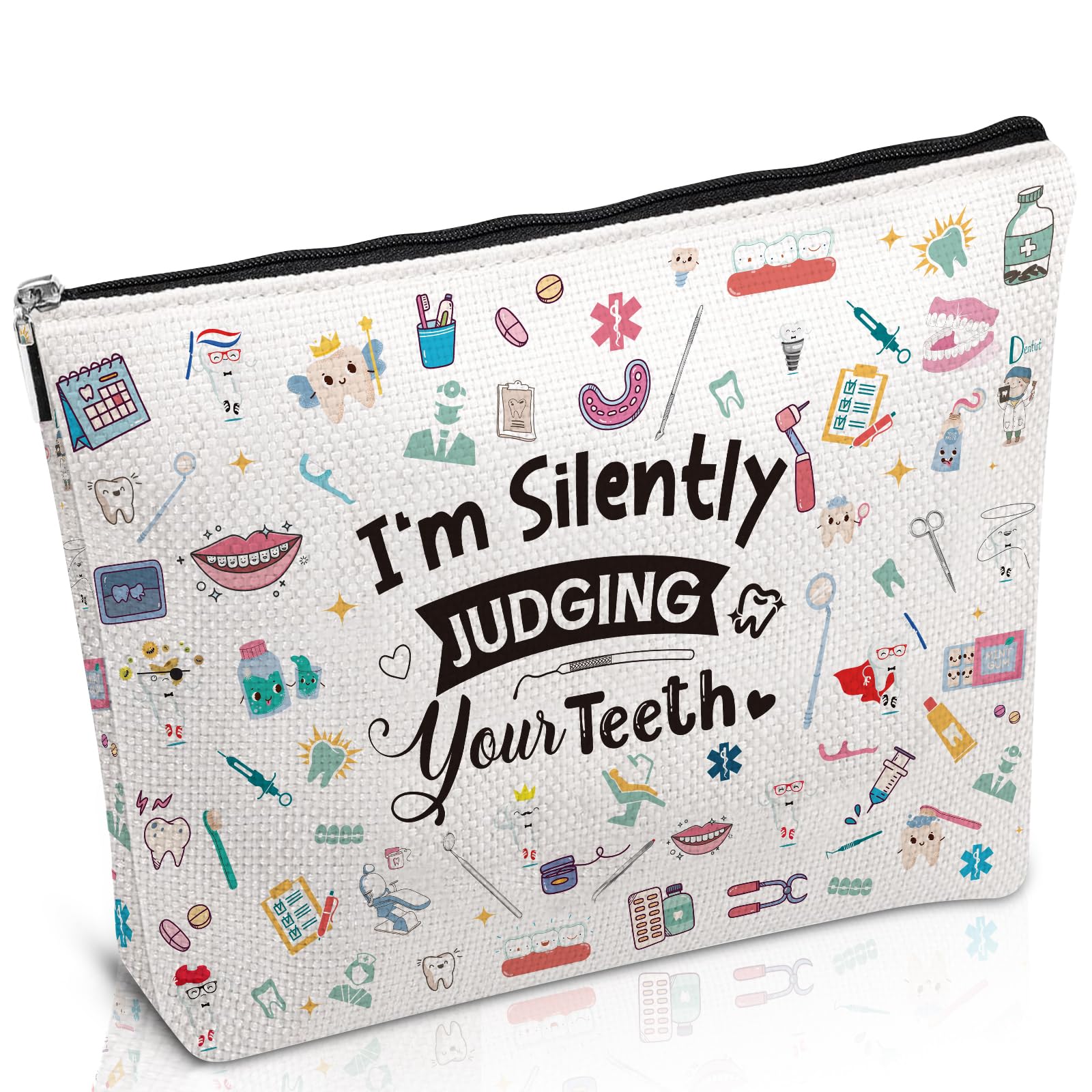 Dental Hygienist Gift for Women - Zippered Makeup Bag for Dental Assistants & Students | Perfect Dentist Appreciation & Graduation Gift | Ideal for Work, Travel & Daily Use