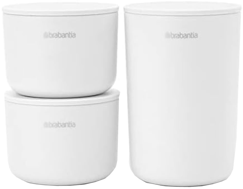 Brabancia 281327 Airtight Storage Containers - Large & Small Organizer Boxes for Jewelry, Cotton, Accessories - White | Perfect for Home, Office & Travel Organization