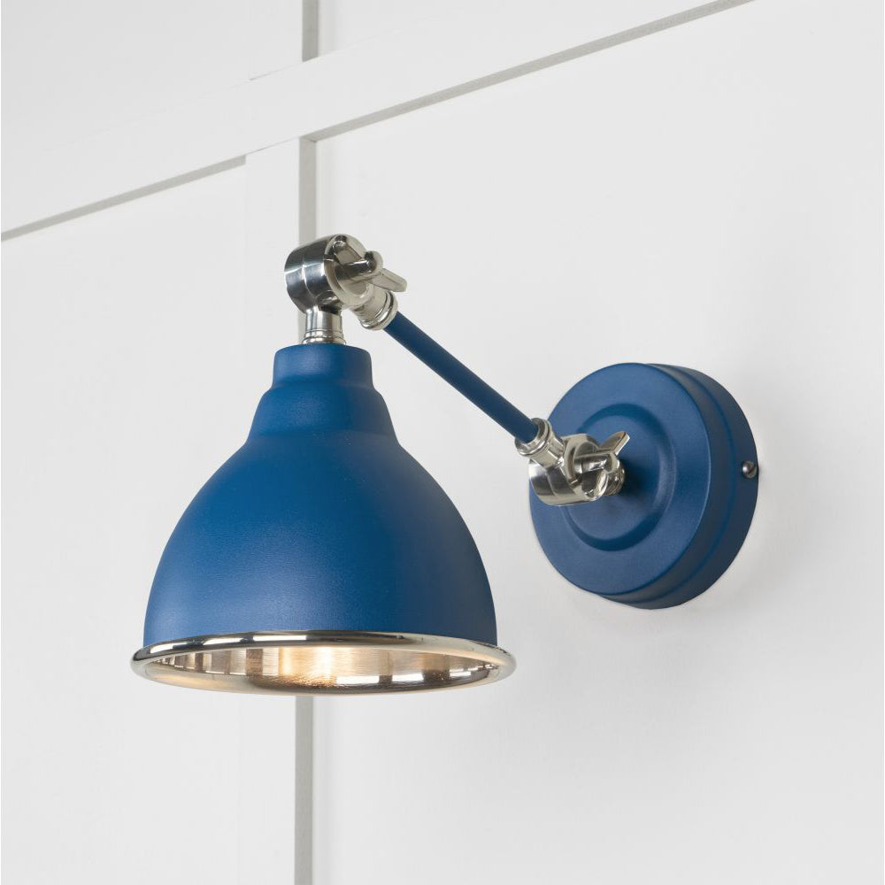 Smooth Nickel Brindley Wall Light - Modern Sconce with Adjustable Arm & Multiple Color Options - Perfect for Bedroom, Living Room, or Hallway Lighting