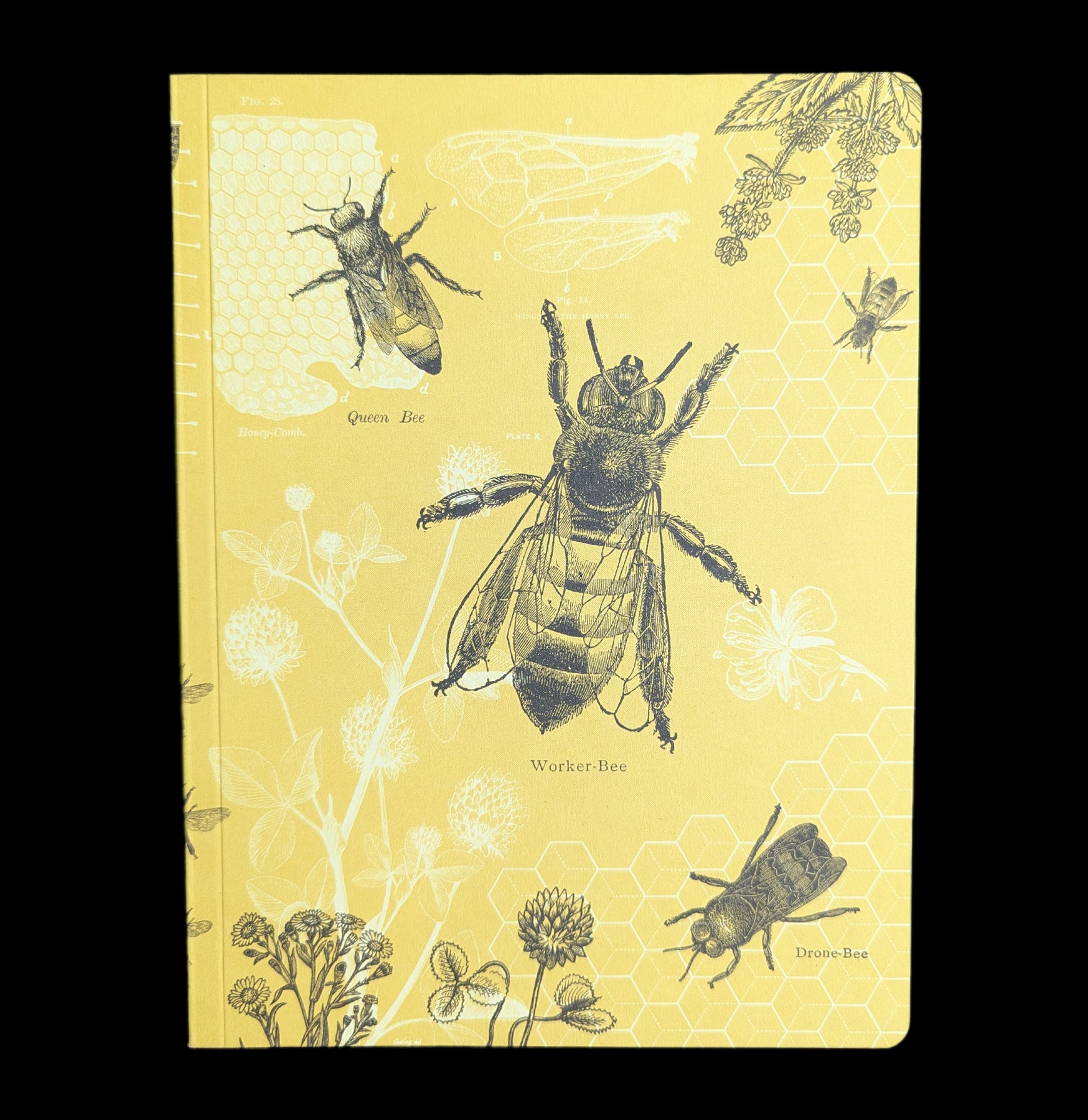 Premium Bees Softcover Lined Notebook - A5 Size, 120 Pages, College Ruled Paper for Journaling, Note Taking & School - Perfect Gift for Students & Writers