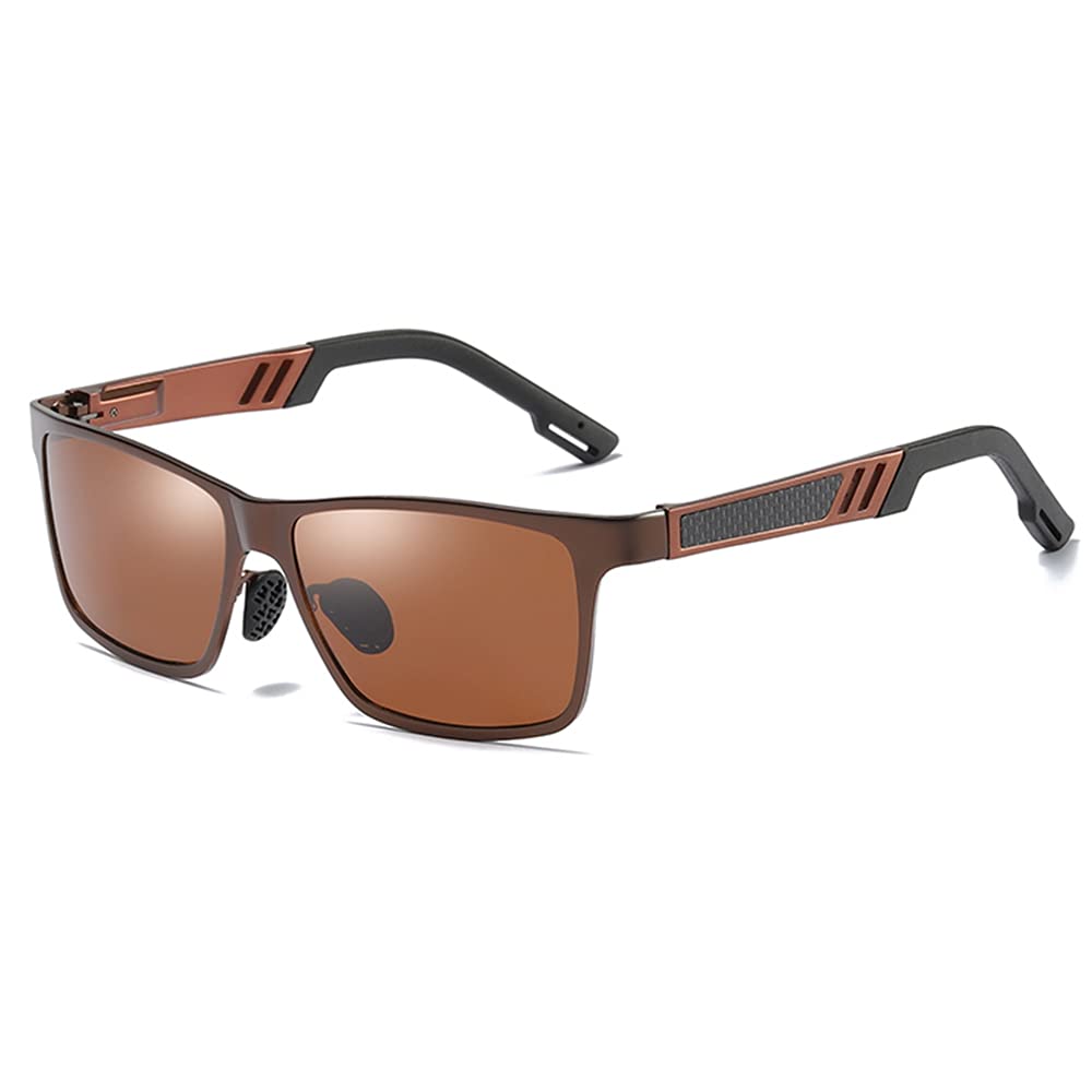 Kejinsge Polarized Sports Sunglasses for Men & Women - Metal Vintage Square Frame Windproof UV Protection - Perfect for Cycling, Running, and Outdoor Activities