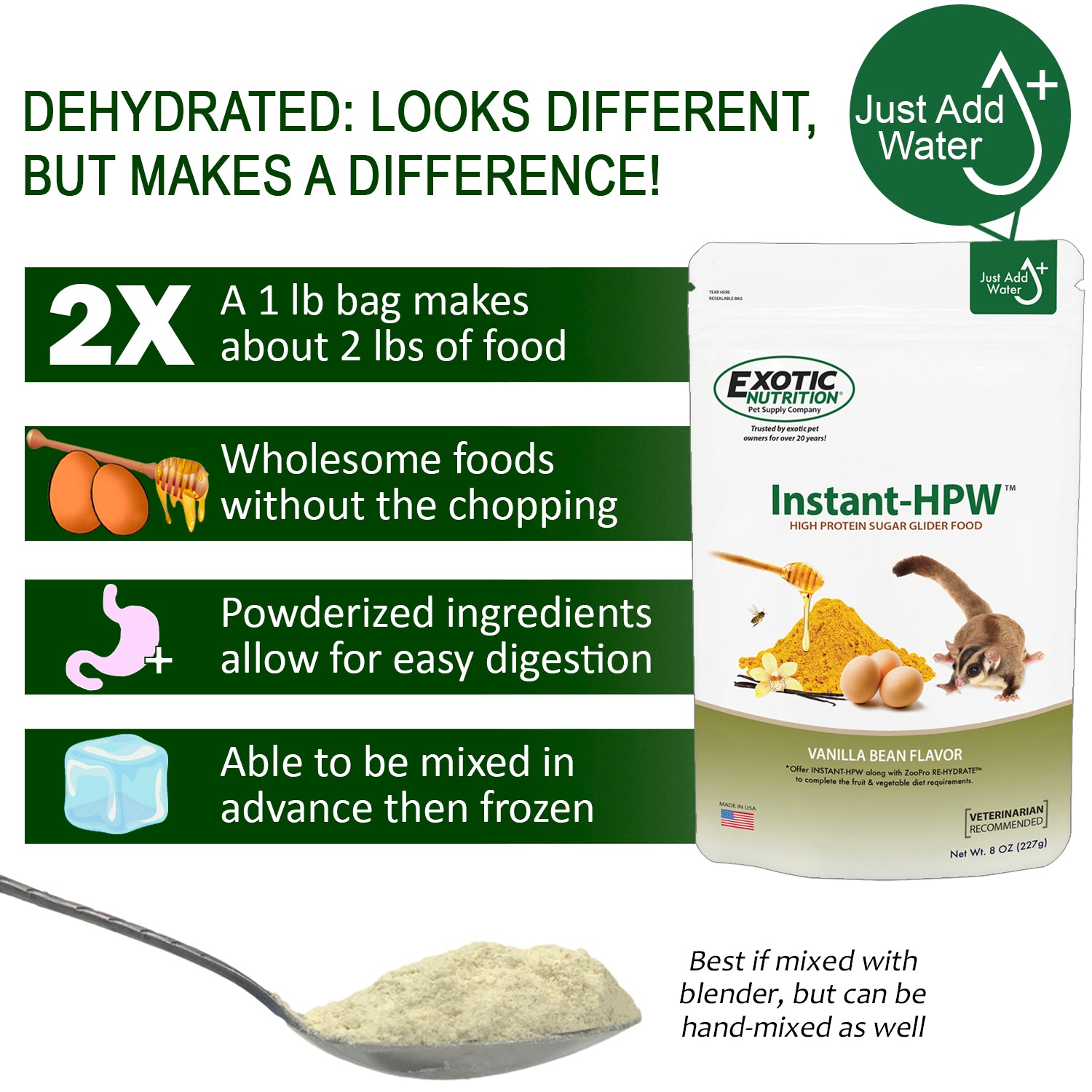 Organic Glider Complete Food Starter Kit - Premium Nutrition for Sugar Gliders - Perfect for Baby & Adult Glider Care at Home