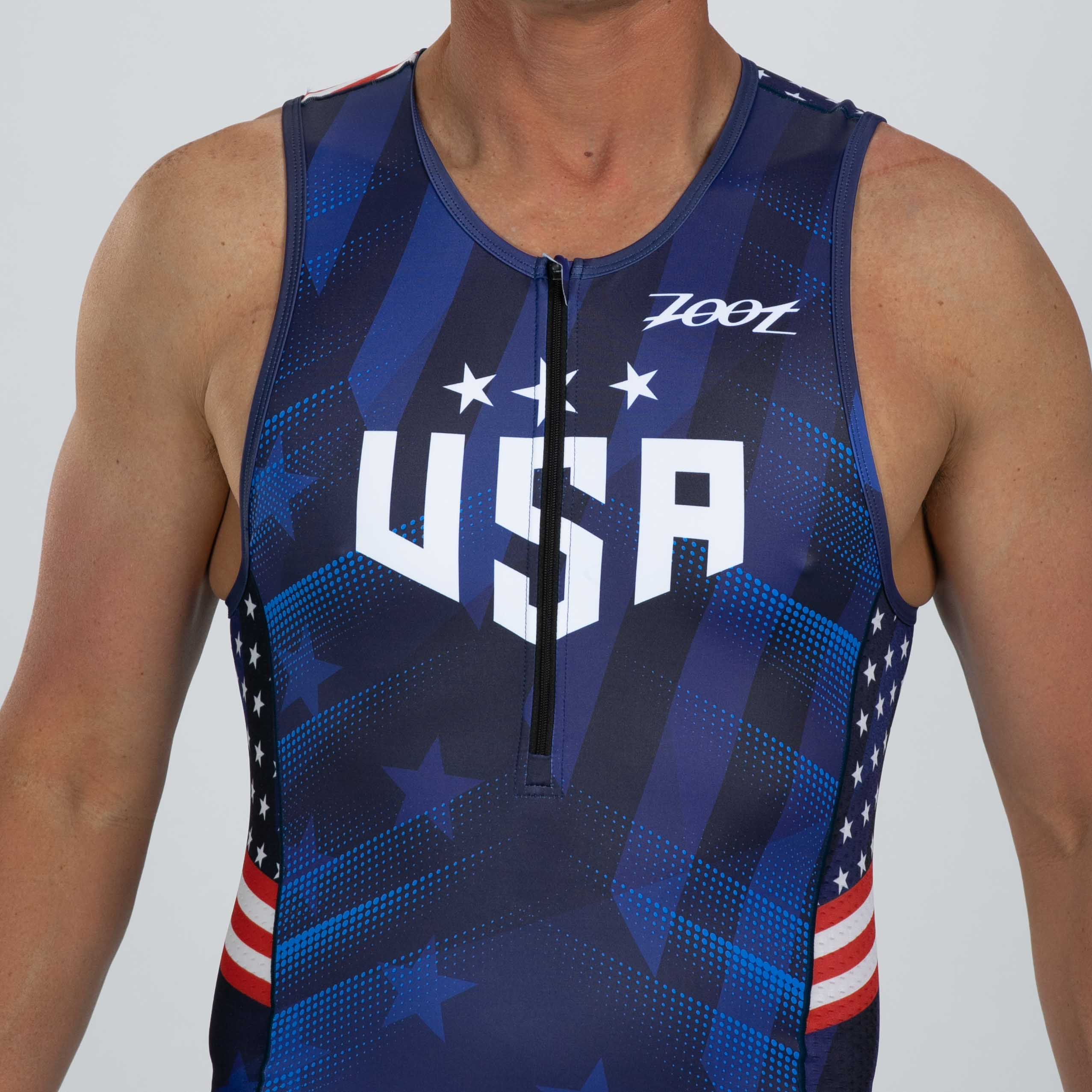 Men's Limited Edition Tri Tank Top - Red, White & Blue (RWB) - Perfect for Gym, Running & Patriotic Events