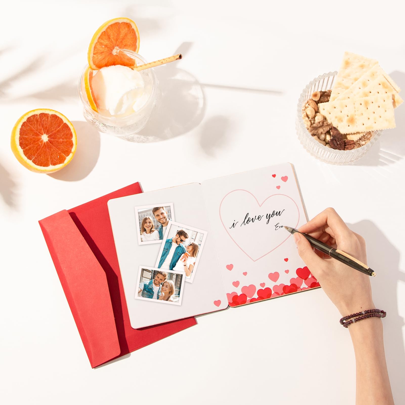 Romantic Valentine's Day Cards for Him & Her - Handmade Bamboo Anniversary Card for Husband, Wife, Boyfriend, Girlfriend - I Love You Gift Ideas - Perfect for Valentine's Day, Anniversaries & Special Occasions
