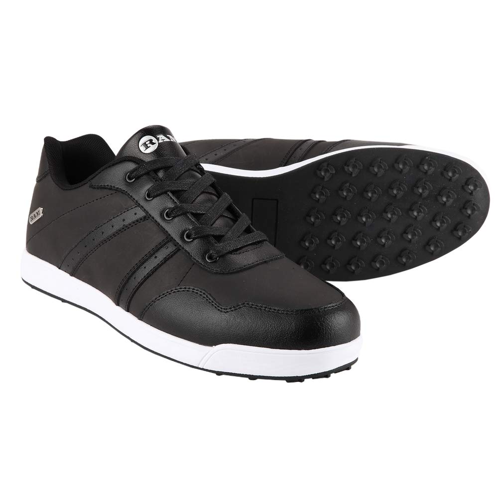 RAM FX Comfort Men's Waterproof Golf Shoes - Lightweight & Breathable Spiked Golf Shoes for All-Weather Performance - Perfect for Golf Courses, Driving Range & Outdoor Sports