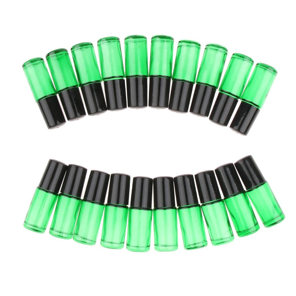 20 Pack 5ml Portable Essential Oil Roller Bottles - Light Green Glass, Leak-Proof & Travel-Friendly for Aromatherapy, DIY Blends, Gifts & On-the-Go Use