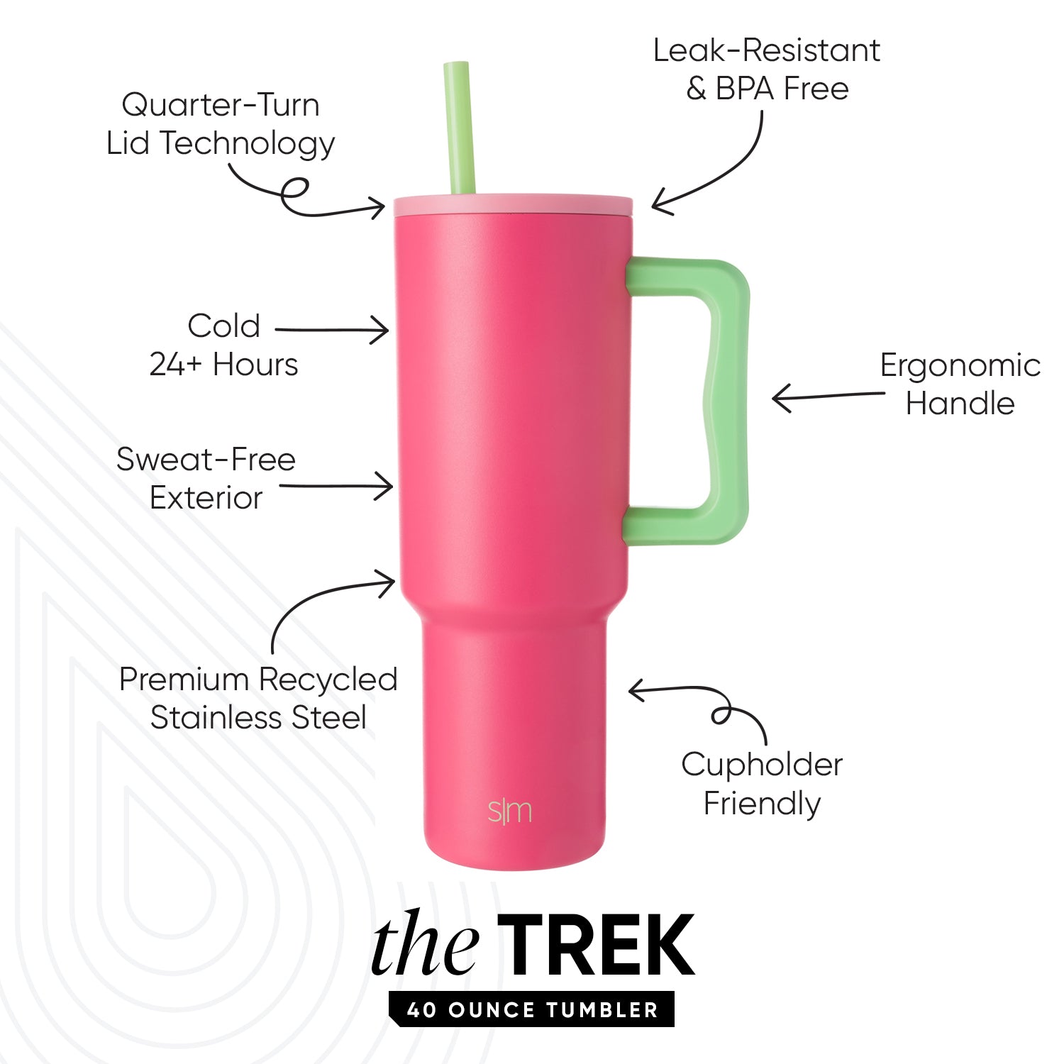 Premium Trek Tumbler 203 - 20oz Insulated Stainless Steel Water Bottle with Leakproof Lid - Keeps Drinks Hot/Cold for 24 Hours - Perfect for Hiking, Camping & Outdoor Adventures
