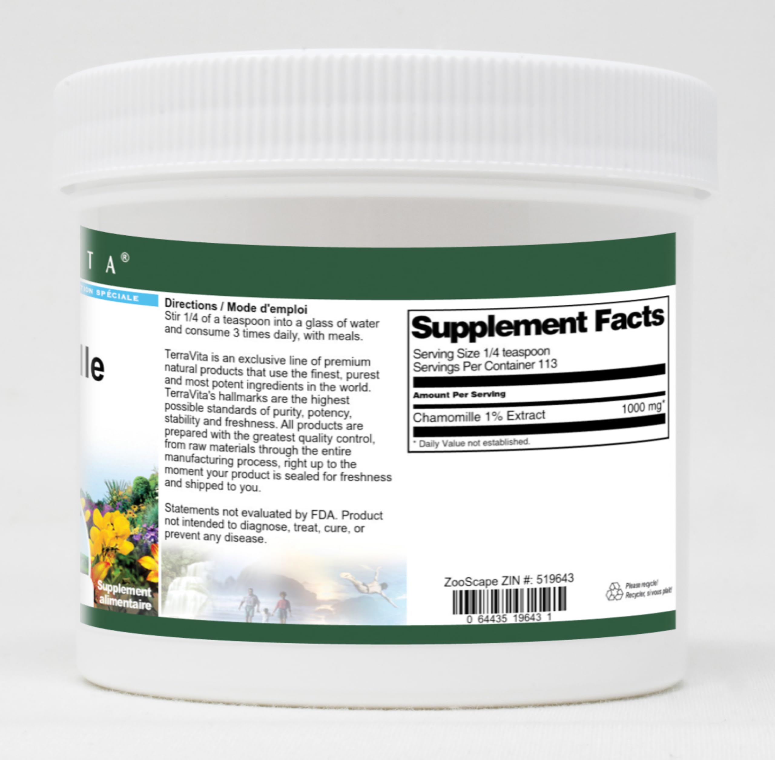 Organic Chamomile 1% Powder (4 oz) - 3 Pack, ZIN: 519643 | Herbal Supplement for Relaxation, Sleep Aid & Skin Care