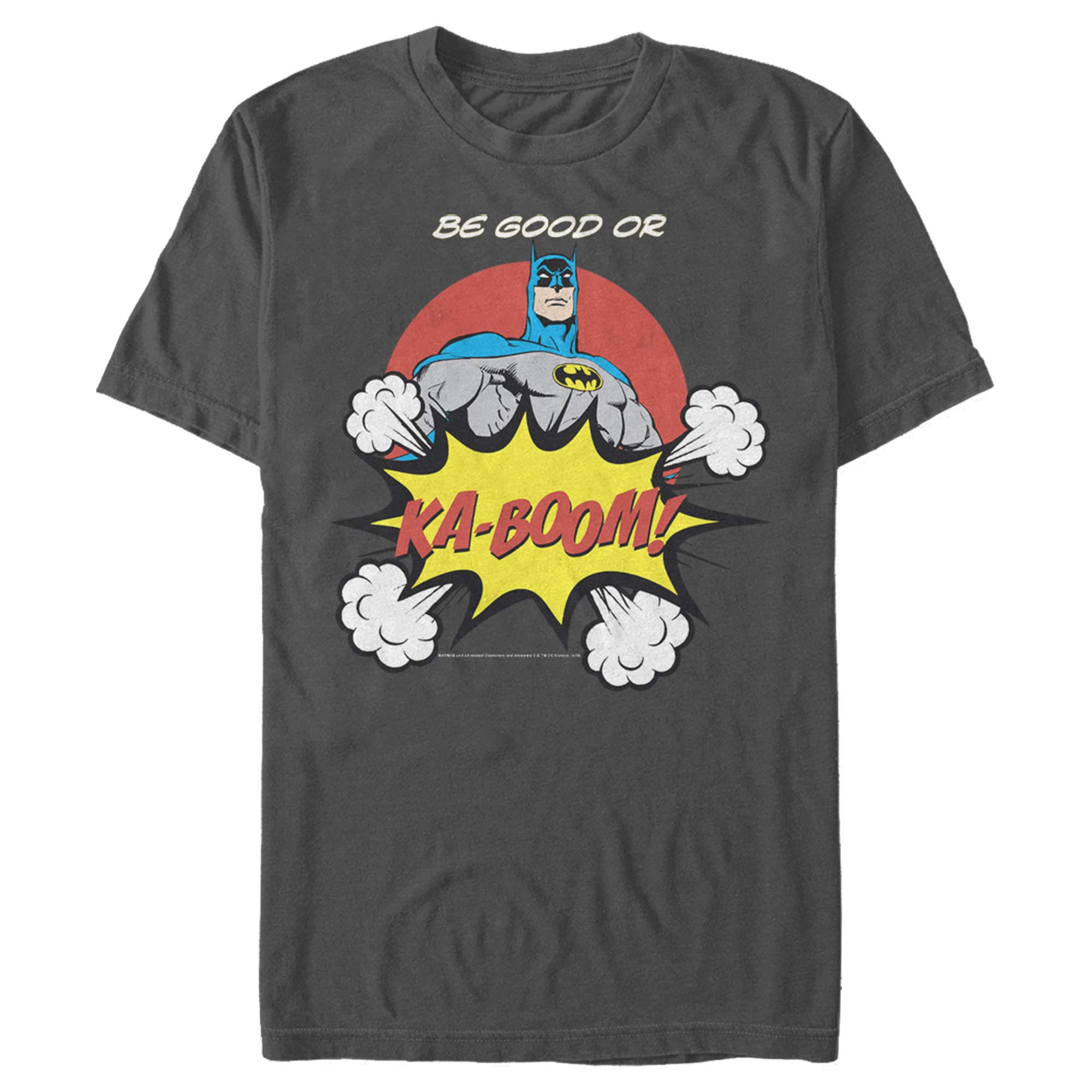 Men's Batman 'Be Good or Kaboom' Graphic T-Shirt - Superhero Comic Tee for Casual Wear & Cosplay