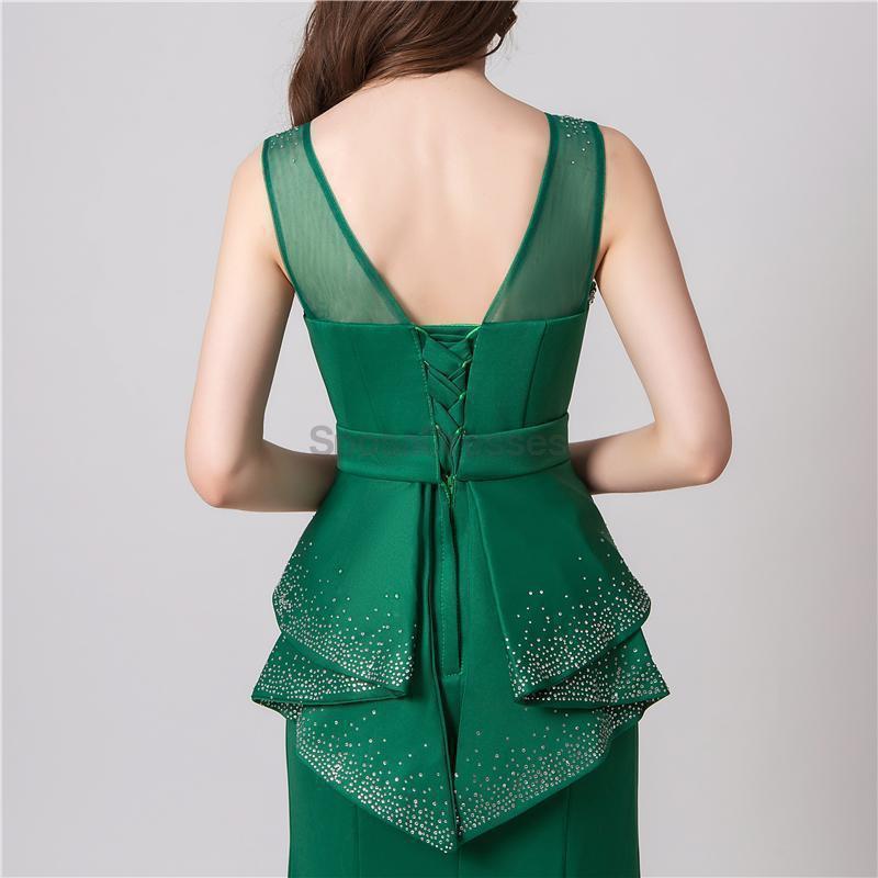 Elegant Scoop Neck Emerald Green Mermaid Evening Prom Dress for Women - Perfect for Formal Parties, Homecoming, and Special Occasions