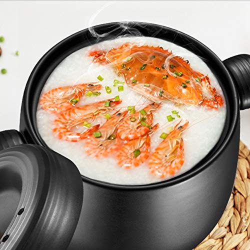 High Temperature Resistant Ceramic Casserole Pot with Lid - 2QT Soup Stew Pot for Kitchen, Stovetop & Oven Use - Perfect for Slow Cooking, Stews, Soups & Hot Pot Meals